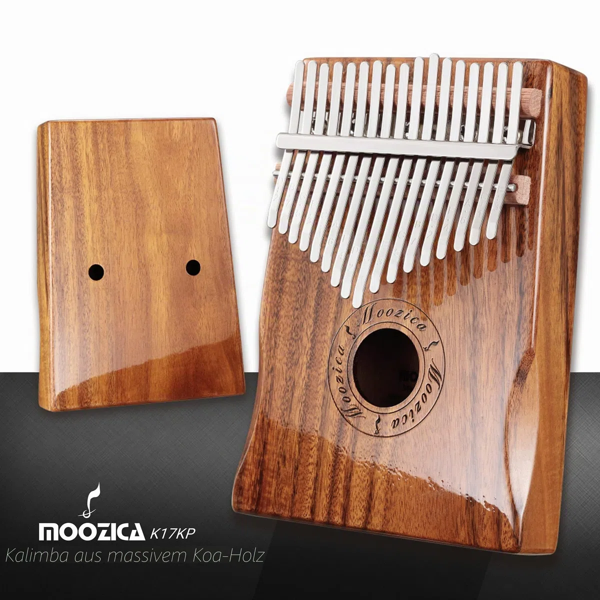 MOOZICA 17 Schlüssel Kalimba Marimba, High Qualität Professionelle Finger Daumen Piano daumenklavier Musikinstrument (Koa Holz-K17K)