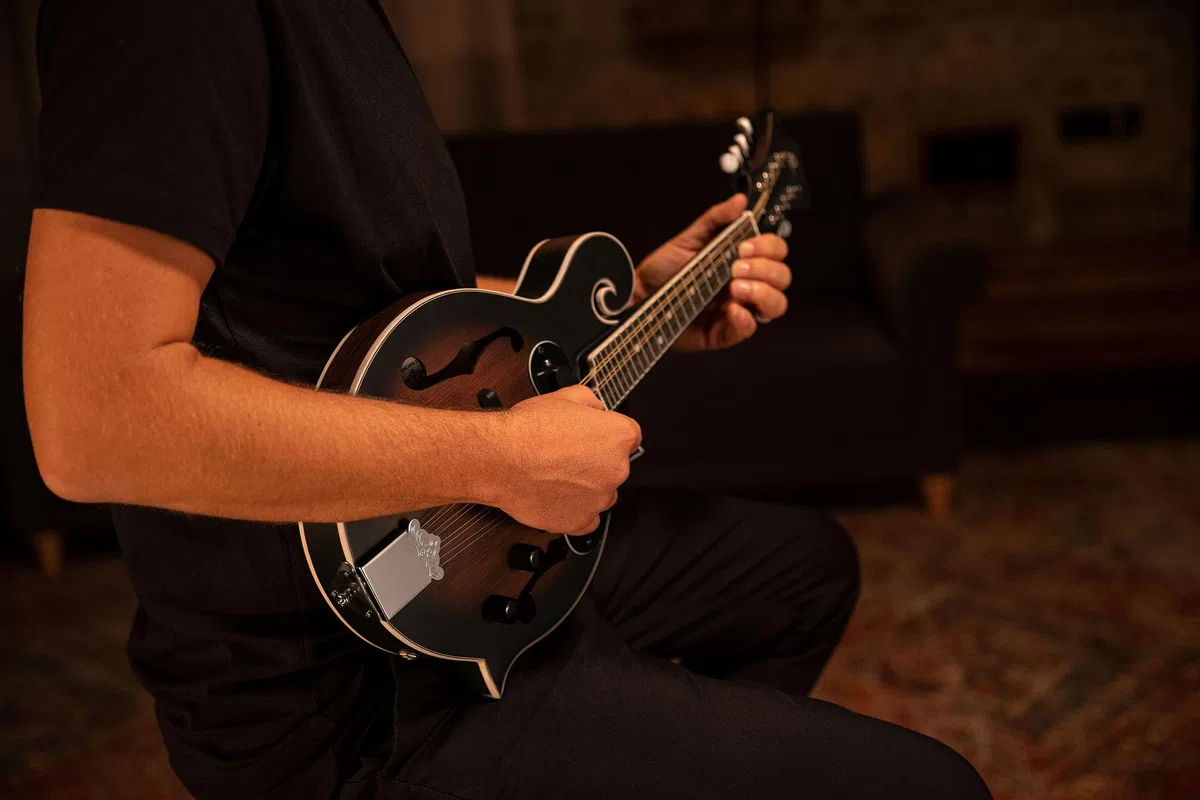 Ortega Guitars F-Style Mandoline Elektro-Akustisch – F-Holes – Americana Series – Fichte / Ahorn, Braun (RMFE30-WB)