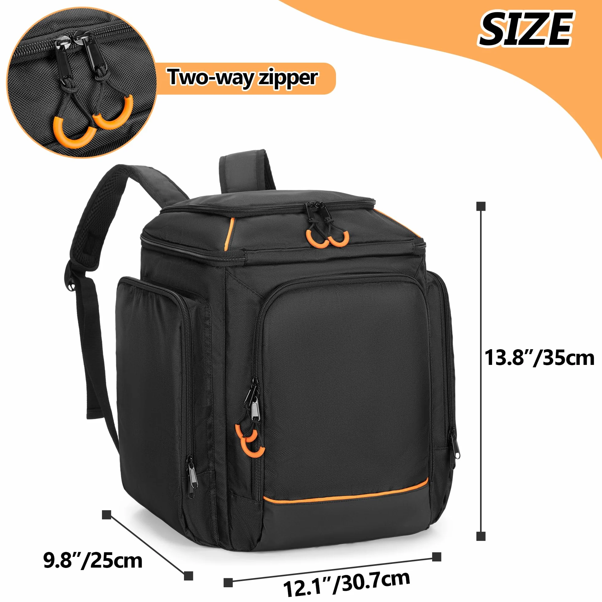 CURMIO Reisetragetasche Kompatibel mit Bose S1 Pro+, Bluetooth-Lautsprecher-Rucksack mit Schultergurten und Zubehörtaschen für Mikrofon, Ladegerät, Kabel, Schwarz