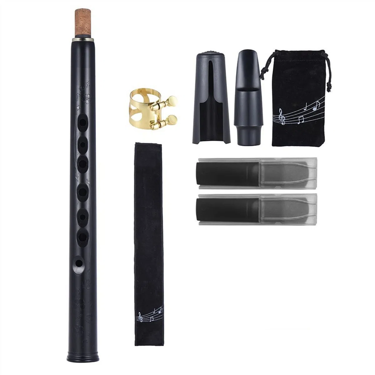 ZUZU Mini Pocket Saxophon Abs Alto-Mundwerkzeuge 10 Stücke Reed Tragetasche Holzwind Instrument Brass Bb Key