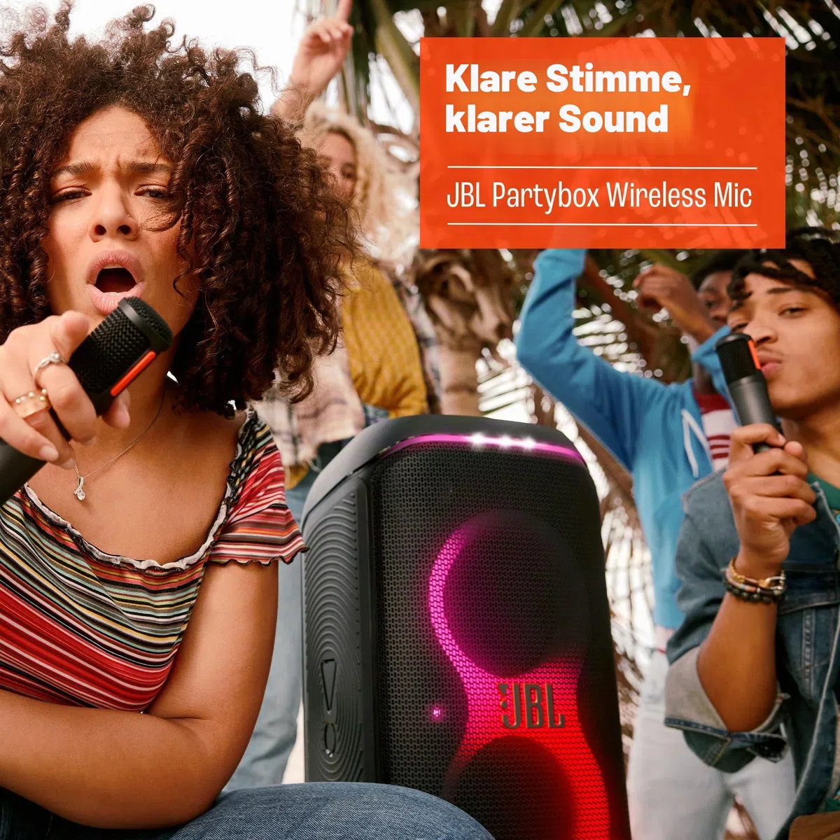JBL PartyBox Wireless Mic - 2X Digital Wireless Mikrofone, Wiederaufladbarer Akku (20hrs - 700mAh), klare Stimme, knackiger Klang, stabile 2,4-GHz-Verbindung, kompatibel mit Allen