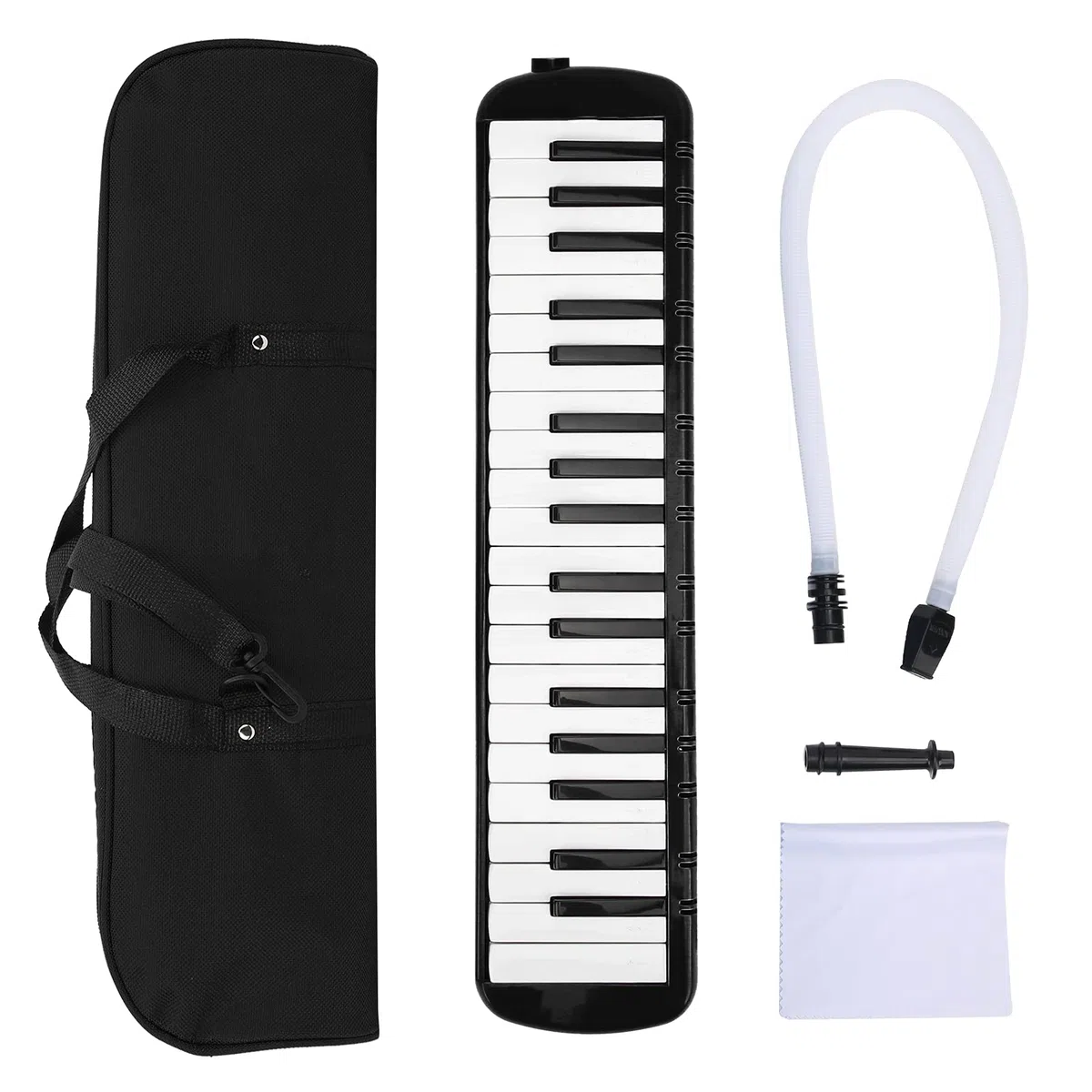 Melodica, Melodica 37-Tasten-Tastatur-Blasmusikinstrument für Professionelles Anfängertraining (Schwarz)