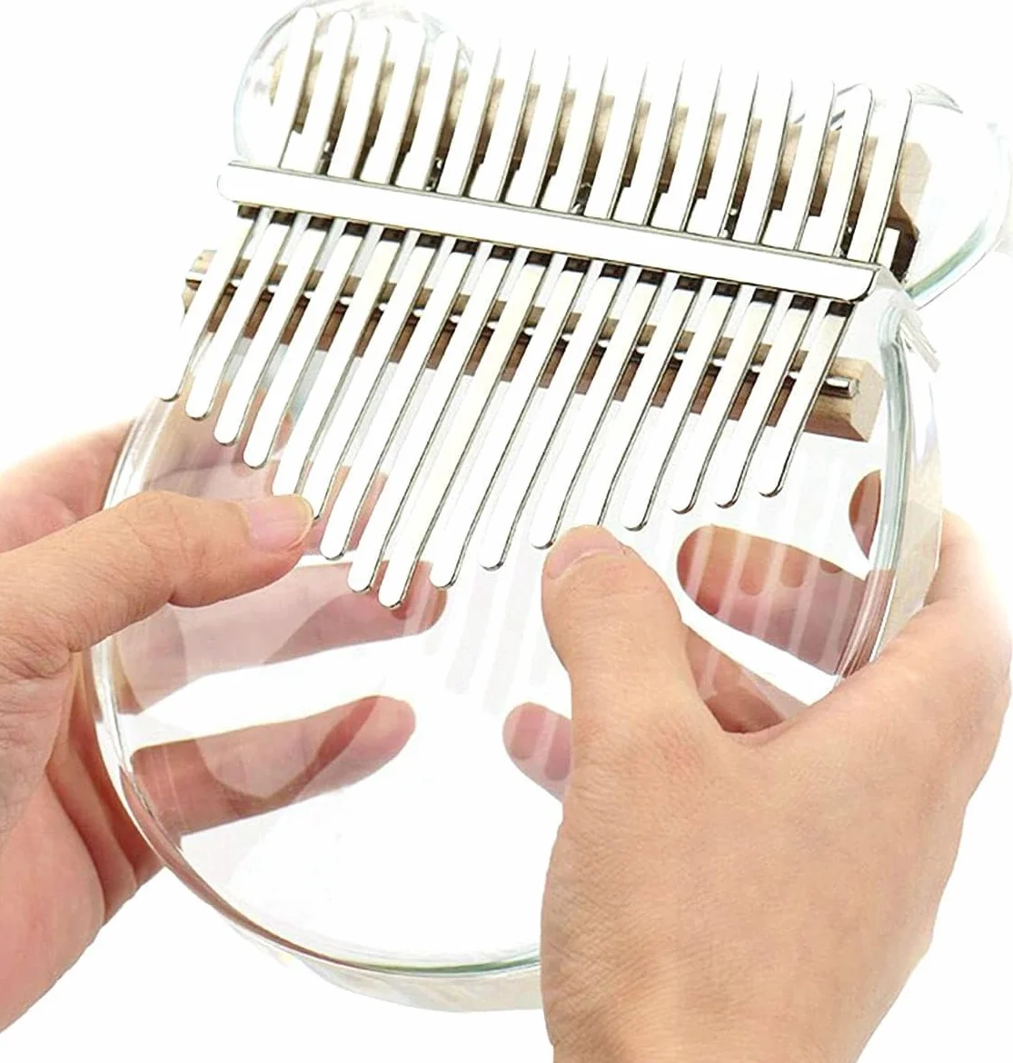 Kalimba 17 Tasten, klar Acryl Daumen Klavier Finger Kalimba mit EVA Mallets Tragehülle, Stimmen Lernwerkzeug für Anfänger