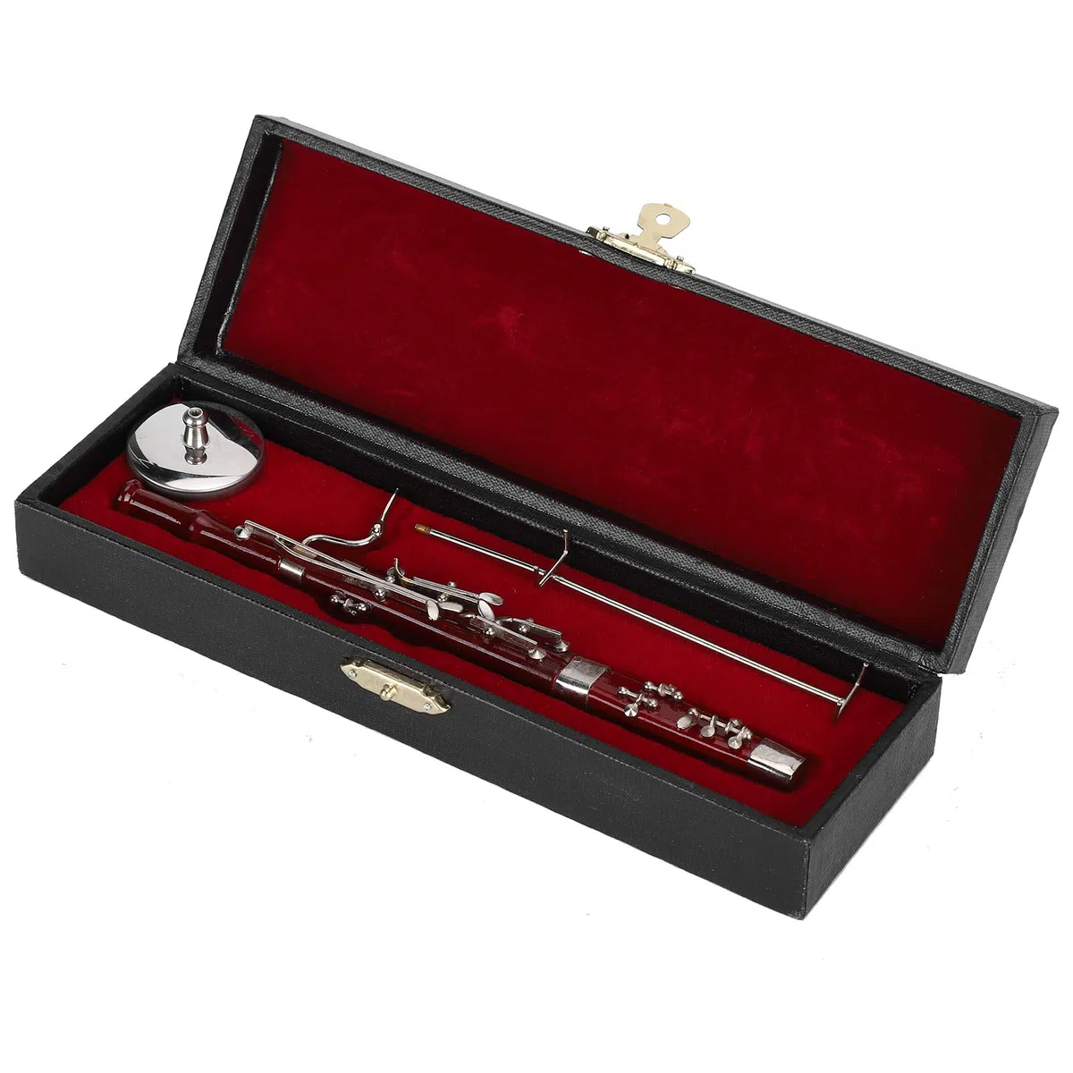 Qcwwy Fagott Ornamente, Burgund Fagott Ornament Dekoration Miniatur Dekoration Mini Musikinstrument Modell Handwerk 17cm