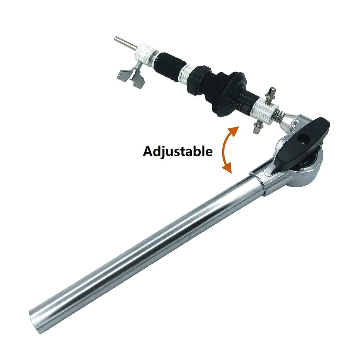 Geschlossener Hi Hat Aufsatz mit drehbarer Multi-Klemme, verstellbarer Beckenkippaufsatz Drum Beckenständer Galgenarm Kompatibel mit Auxiliary Hihats oder Stacks Percussion Hardware Zubehör