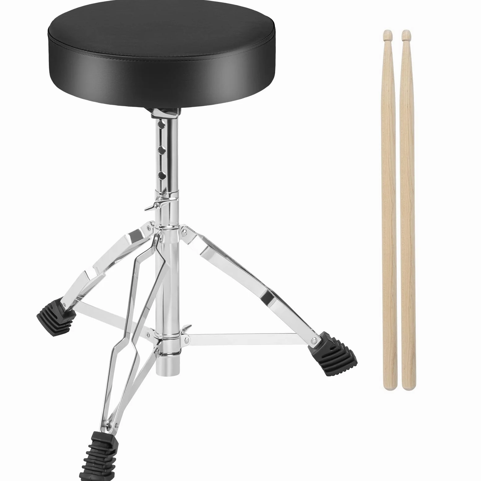 AKOZLIN Schlagzeughocker höhenverstellbar 42-56cm Gepolstert Faltbar Rutschfeste Füße