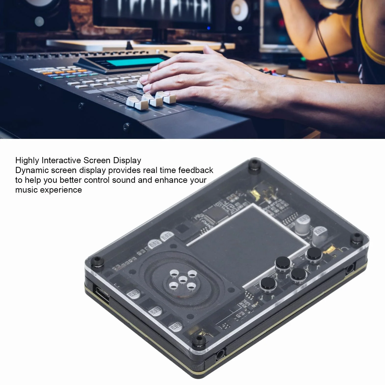 Mini-Theremin, 70 Töne, 20 Instrumententypen, Tragbares Elektronisches Mini-Musikinstrument mit Dynamischer Bildschirmanzeige, Typ-C-Schnittstelle, Theremin-Synthesizer für Musiker