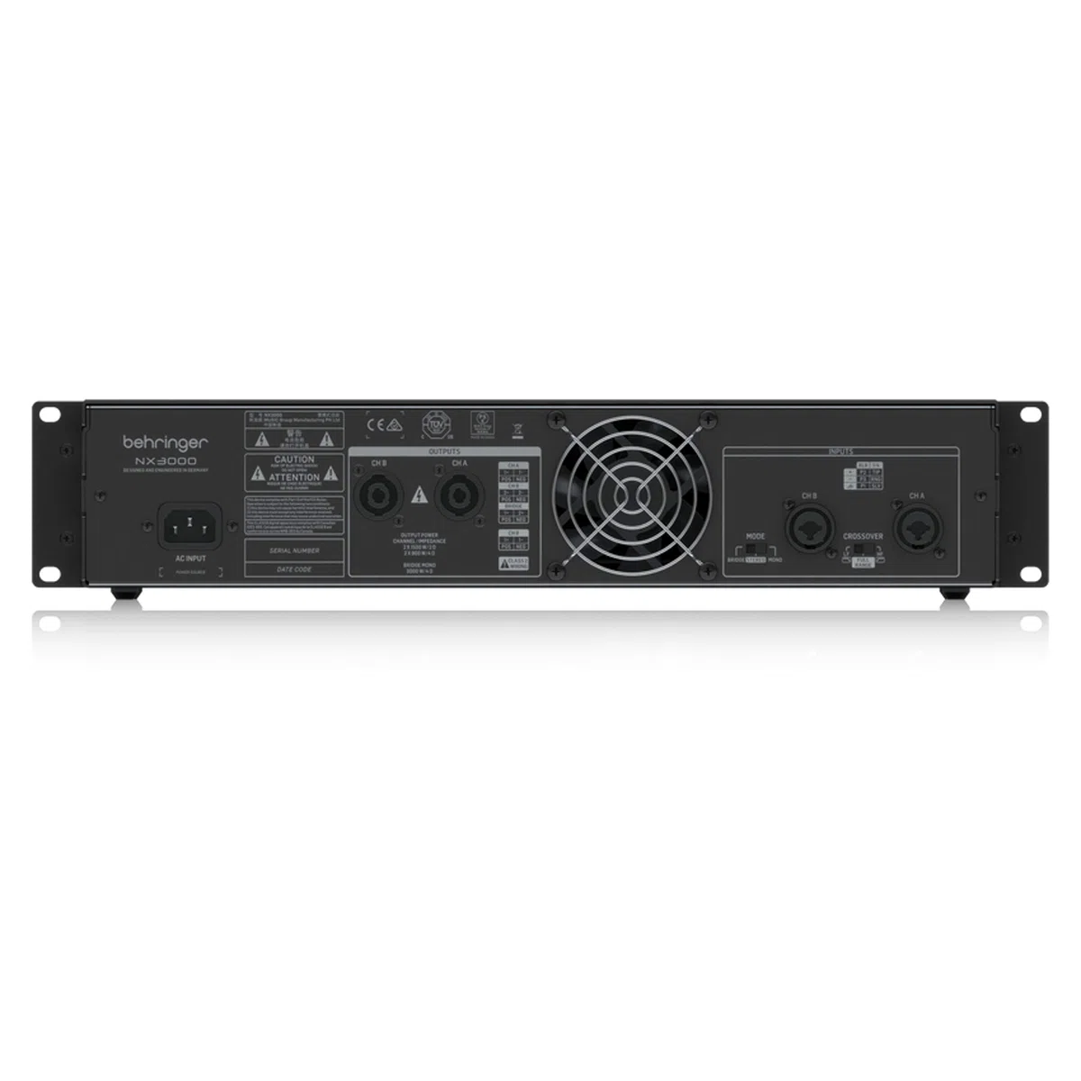 Behringer NX3000 Ultraleichter 3000-Watt-Class-D-Leistungsverstärker mit SmartSense-Lautsprecherimpedanzkompensation