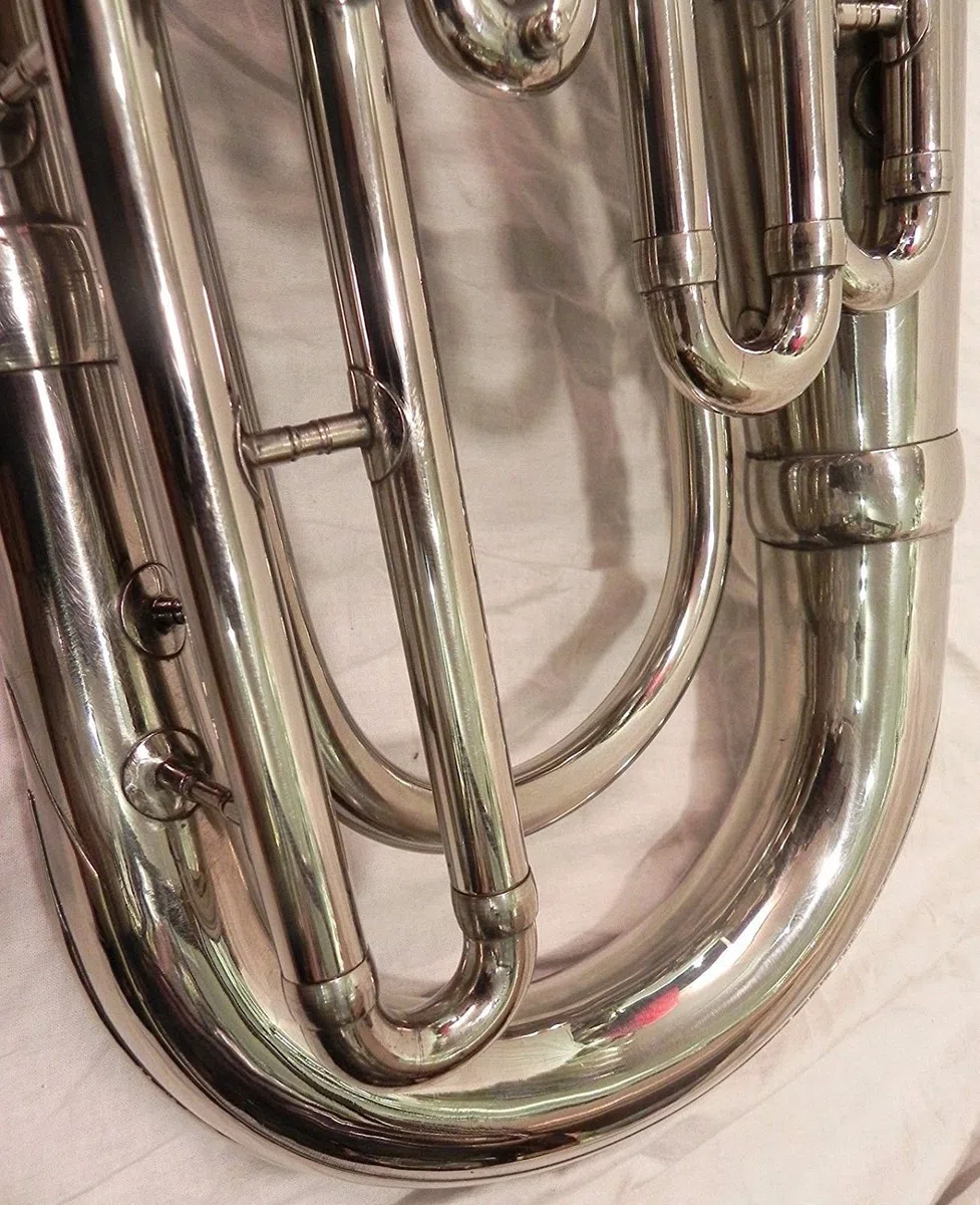 Euphonium Silber Chrom Polish 3 Ventil Euphonium & Mund Stück mit Tragetasche by sonorous