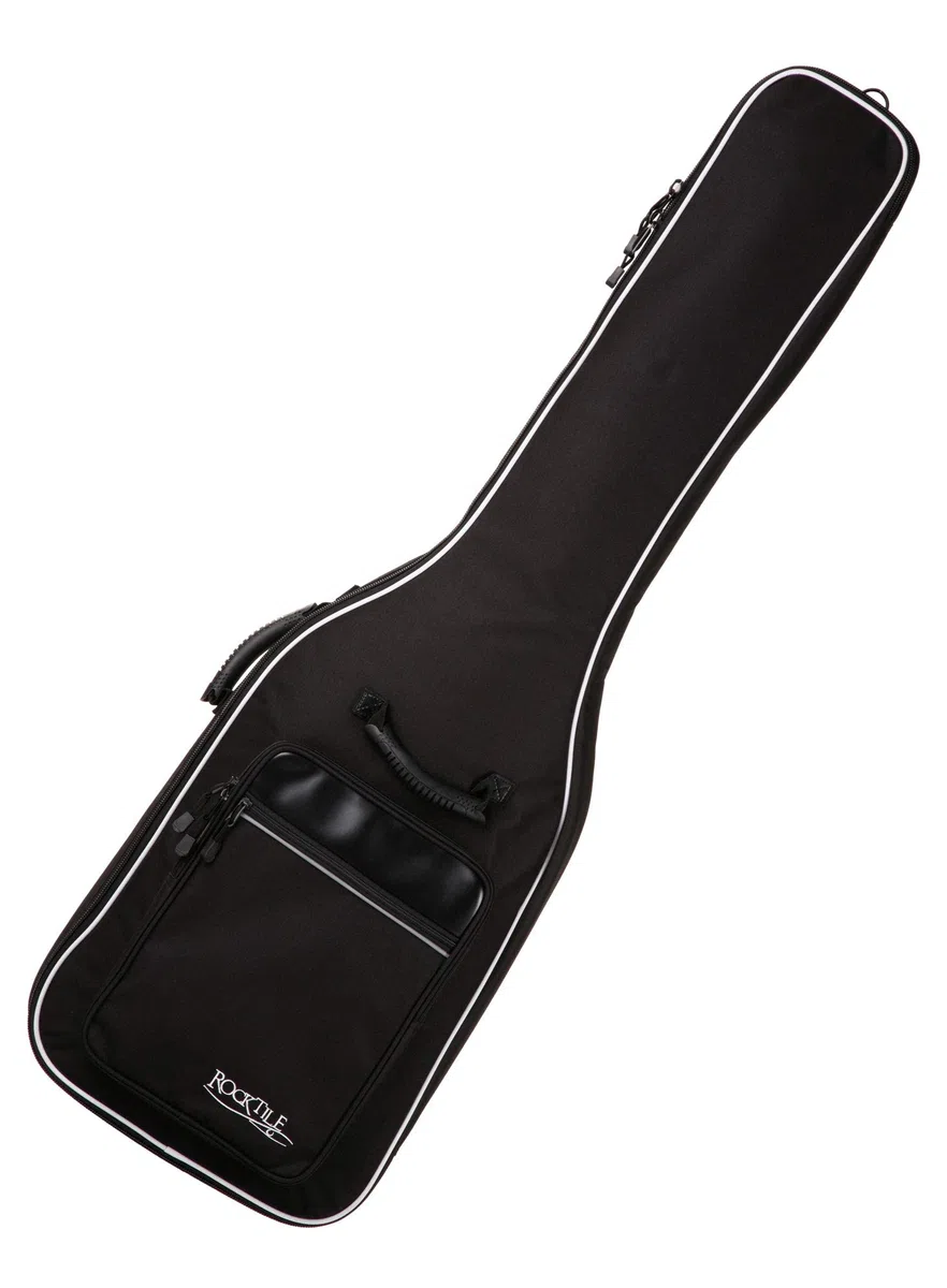 Rocktile MB-4 BK E-Bass Super Set - Body: Linde, Hals: Ahorn - 2 Single Coil-Pickups im Humbucker-Format - Inklusive Amp, Gigbag, Tuner, Gurt, Ständer, Kabel und Schule - Schwarz