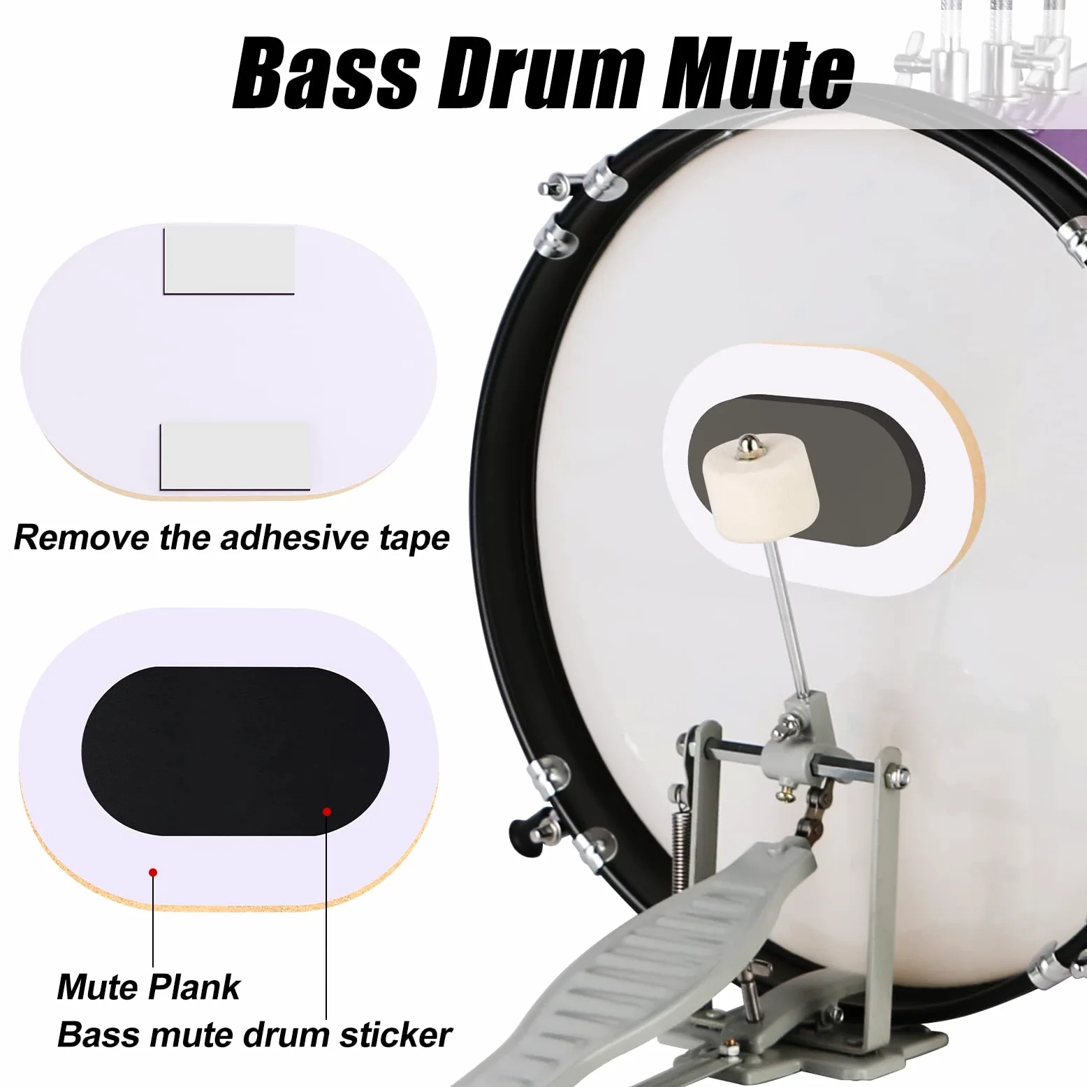 EASTROCK Drum Mute Pads Set 10 Stück mit Beckenpolster + Hi Hats Set Pad, Schaumstoff Drum Schalldämpfer Pads, passend für 25,4 cm, 30,5 cm, 35,6 cm, 40,6 cm (Drum Mute Pad)