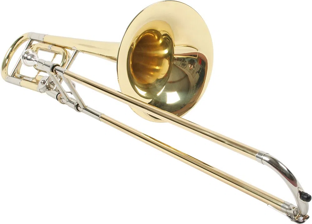 Bb Bass Posaune Quartventil, verchromter Innenzug, Koffer, Mundstück