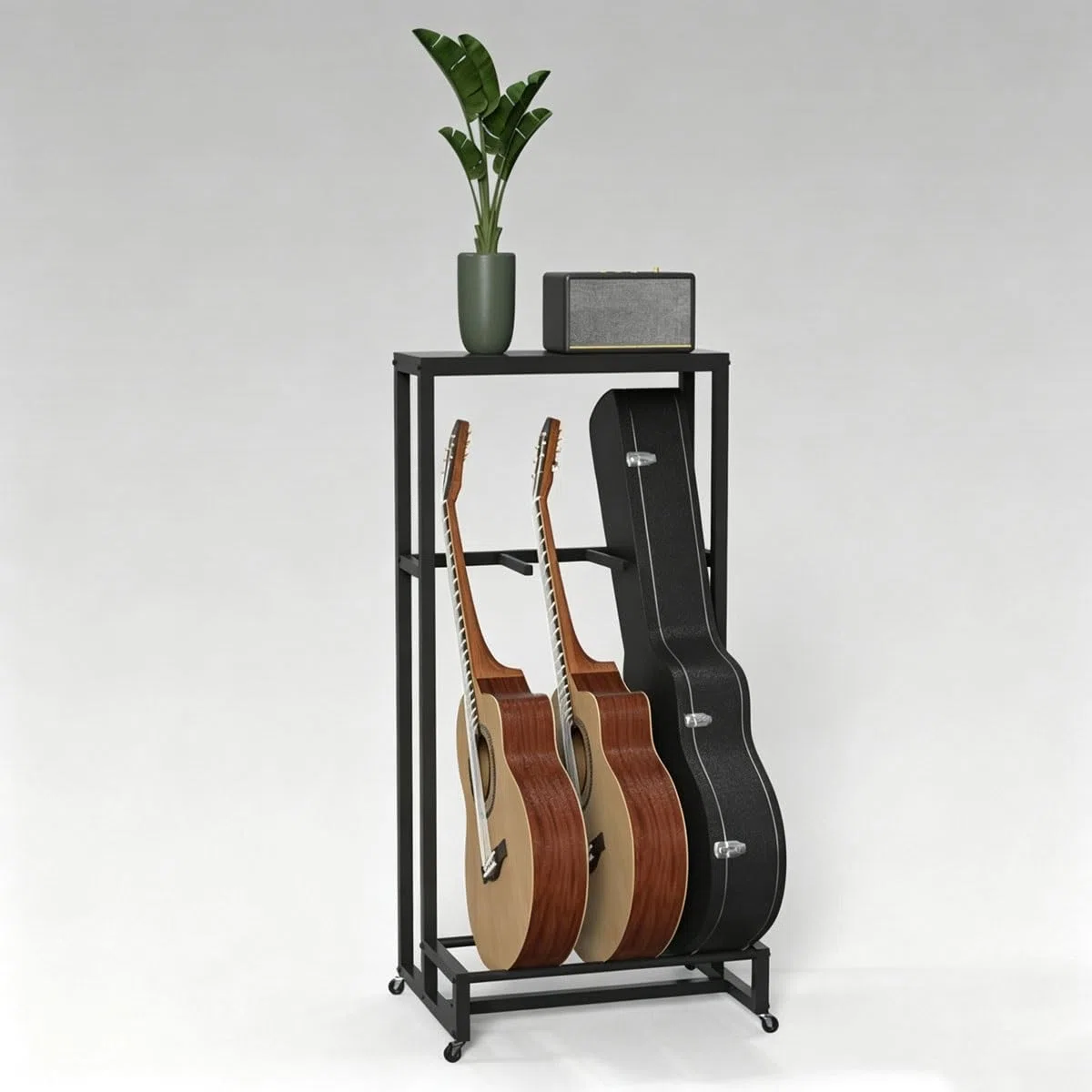 Gitarrenständer/Gitarrenregal mit 4 Lenkrollen