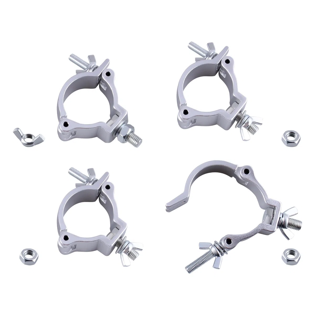 Traversen Klammern,4 Stück Bühnenlicht-Klemmen Aluminiumlegierung Beleuchtung DJ O-Klemmhalterung, Truss Clamp Half Coupler Trussaufnehmer für 48-51mm Traverse