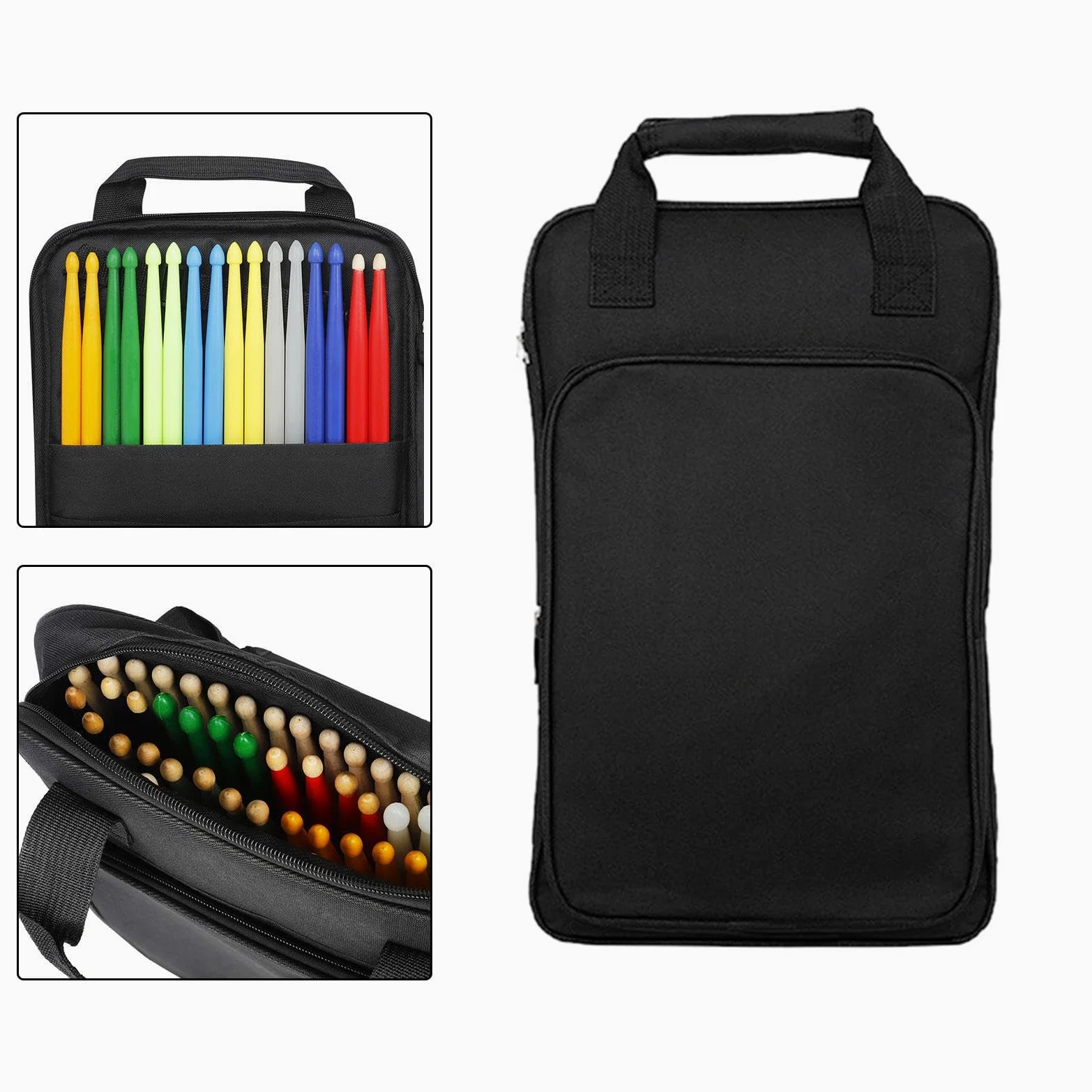 Amagogo Drumstick Bag Mallet Bag Rucksack Portable Waterproof Drumstick Storage Backpack for Drumstick Storage Playing Accessories, Black