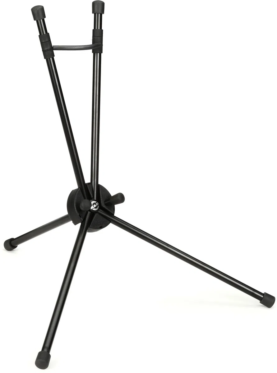 K&M 14350 Saxophonständer Saxxy Schwarz Aluminium- kompakte XXS-Größe – 42cm Höhe – Transport im Schallbecher möglich