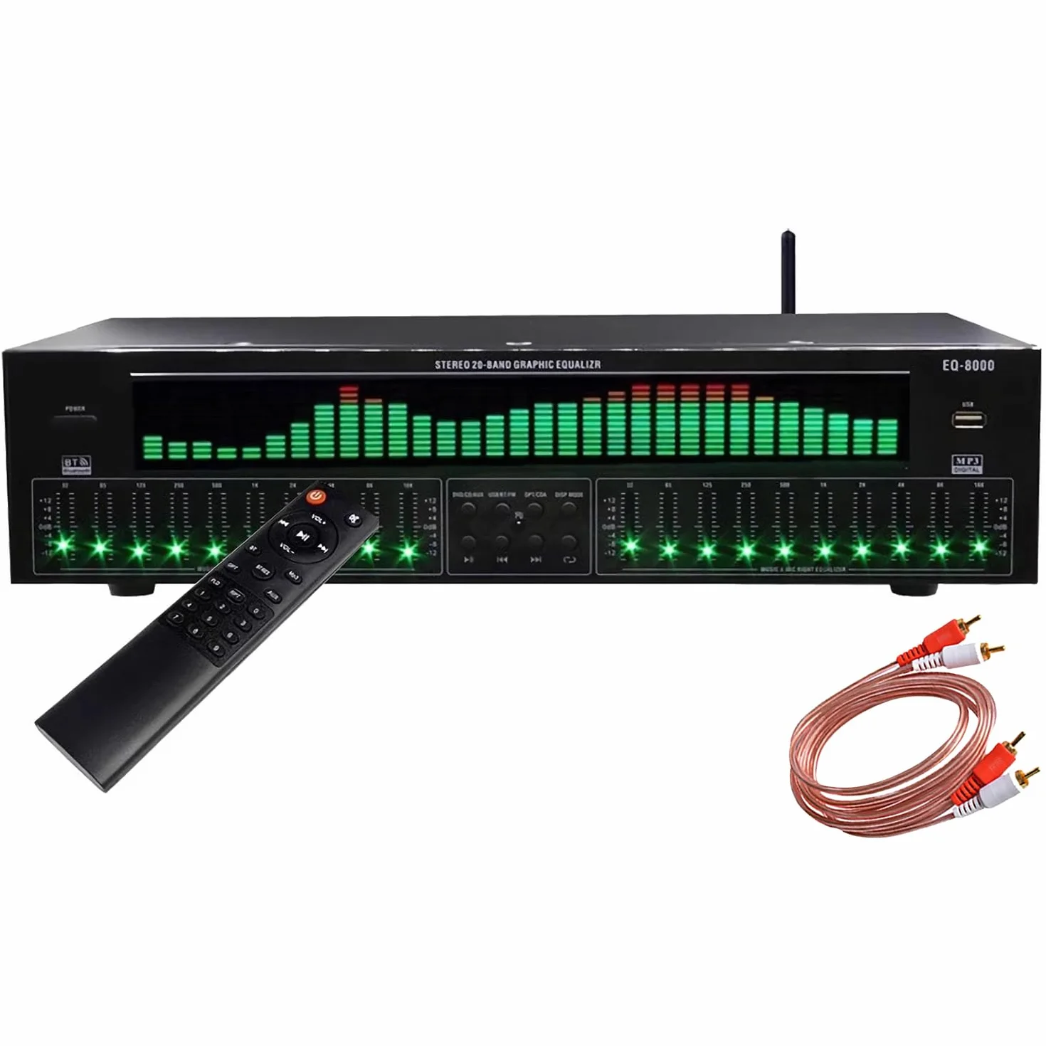 31-Band Digital Equalizer, Stereo Grafik EQ, Musikspektrumanalysator, Bluetooth 5.4 Optische Koaxiale Digitale Audiodekodierung, Rauschunterdrückung, Für Aufnahmestudio