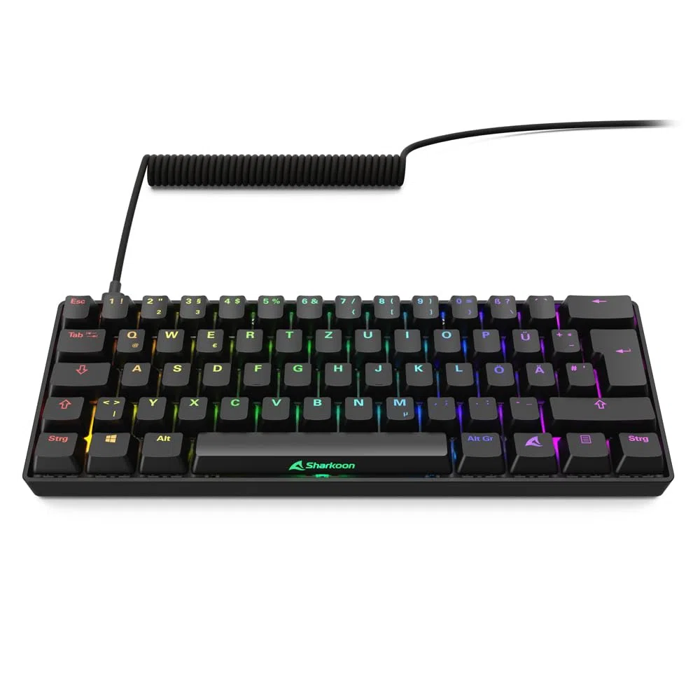 Sharkoon Skiller SGK50 S4 Gen2, schwarz, Gateron Yellow, 60% DE-Layout