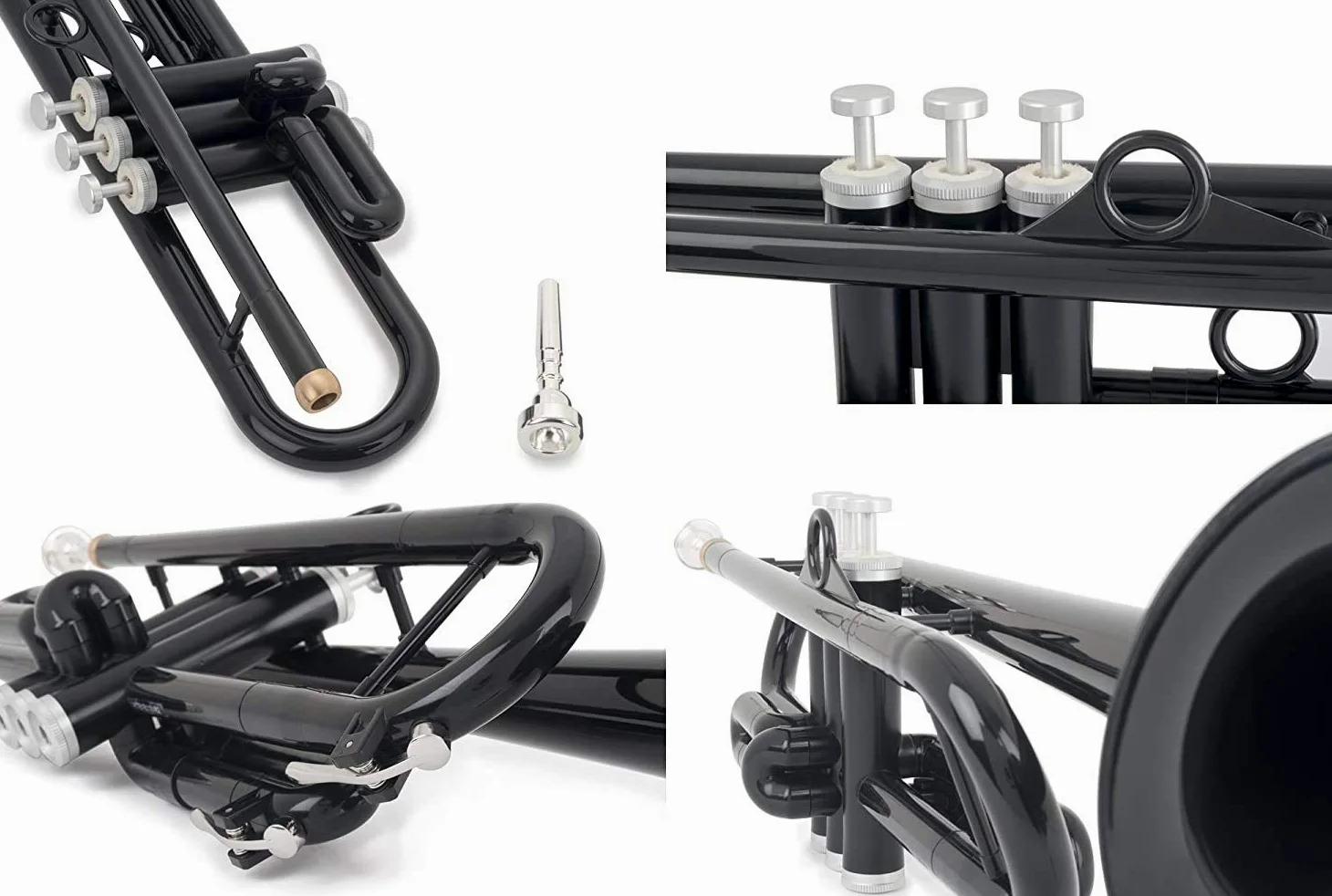 pTrumpet Trompete hyTech Kunststoff schwarz mit Gig Bag PTRUMPET1HTB/BLACK