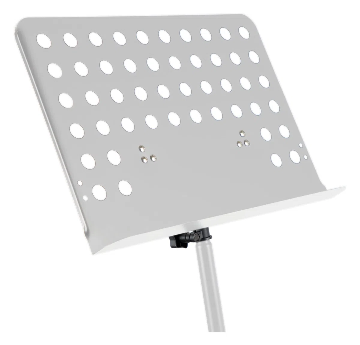 Classic Cantabile Metall Orchesterpult Lochblech - Stabiler Notenständer mit Lochblechauflage - Höhenverstellbar von 58 bis 100cm - Notenpult mit Extra breite 50 cm Auflage - Weiß