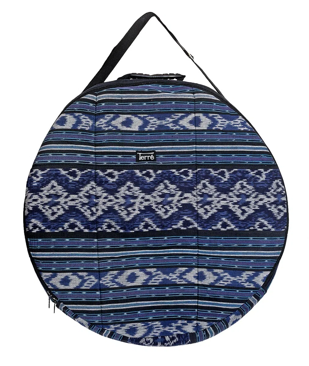 Shamandrum Tasche aus Ikat Ø 60 cm für Schamanentrommel - im MYSEVENDO Set - Rund Ritual Drum Trageriemen Trommeltasche