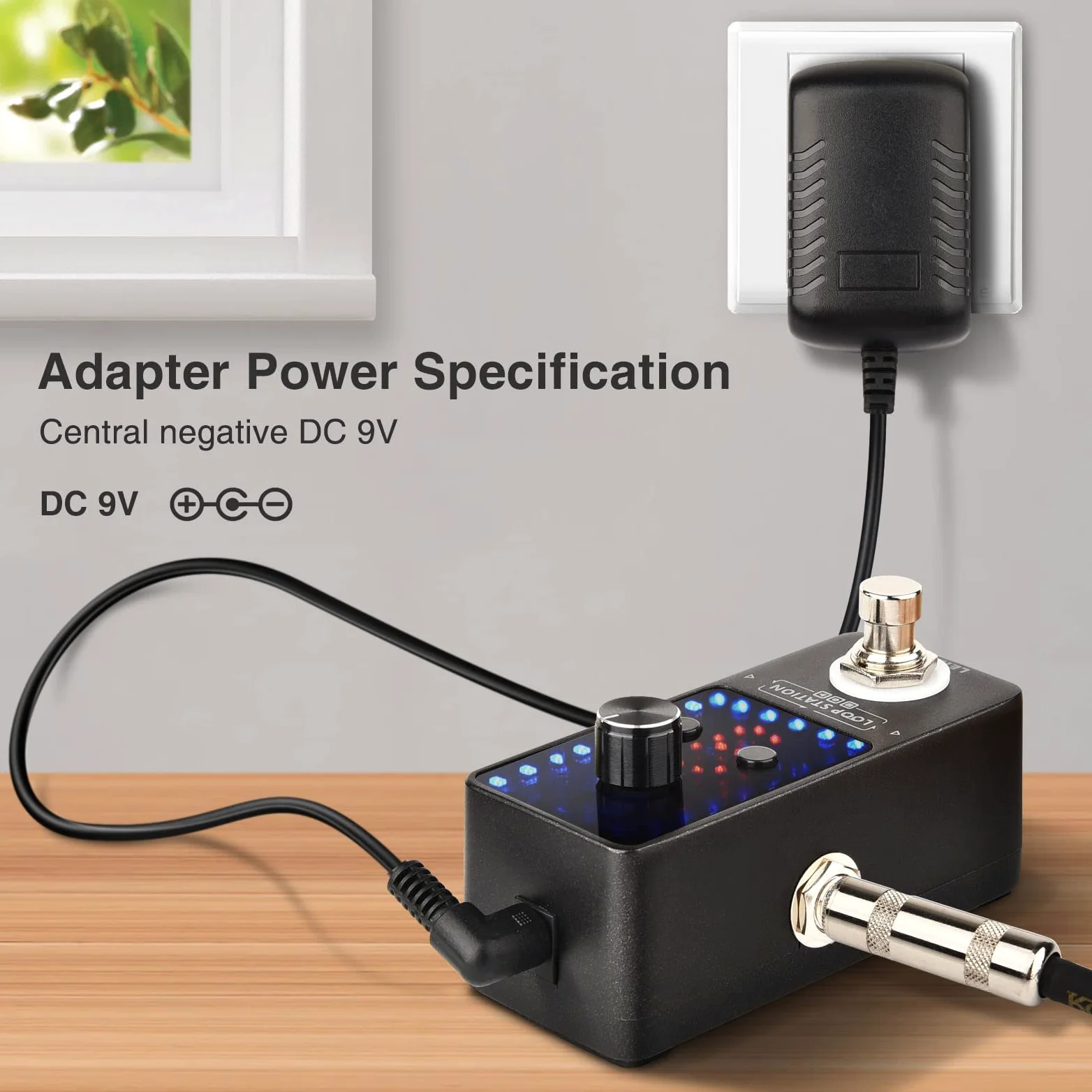 Guitar Looper mit Netzteil, LEKATO 9 Loops 40 Minuten Aufnahmezeit Gitarren-Looper Eingebautes Stimmgerät Unbegrenzter Overdub Elektronisches Looper-Effektpedal für E-Gitarren-Bass (mit Adapter)