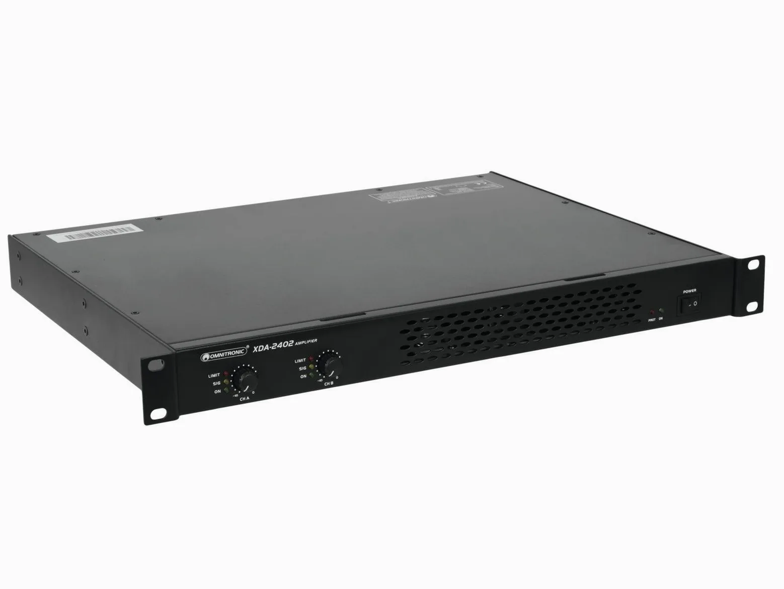 Omnitronic XDA-2402 Class-D-Verstärker | Stereo-PA-Verstärker mit Schaltnetzteil, 2 x 1200 W / 4 Ohm, 2 x 880 W / 8 Ohm | Geringes Gewicht und Bauhöhe durch integriertes Schaltnetzteil