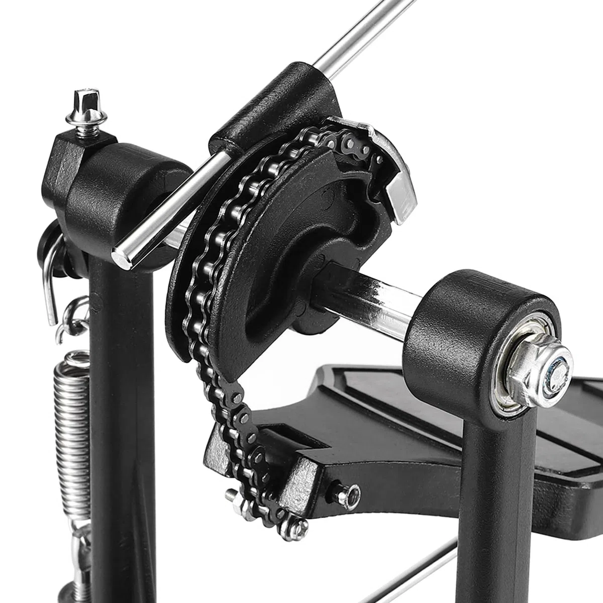 Facmogu Single Kick Bass Drum Pedal, Kick Drum Pedal mit Classic Felt Beater Stick & Key für Foot Percussion Set Instrument, Single-Chain Heavy-duty für Anfänger & Pro Drummers