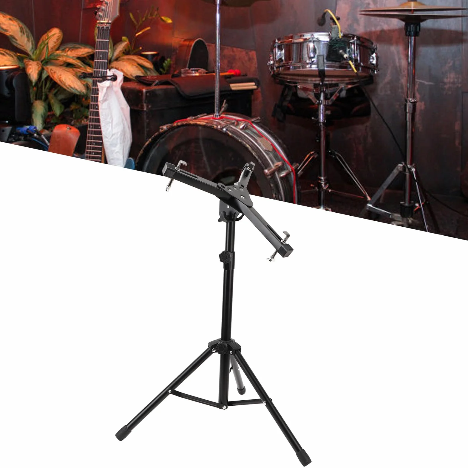 Snare Drum Ständer, Stativ Snare Ständer, Passend für 11 Bis 12 Zoll Große Snare Drums, Zusammenklappbares, Verstellbares Snare Stativ aus Aluminiumlegierung,