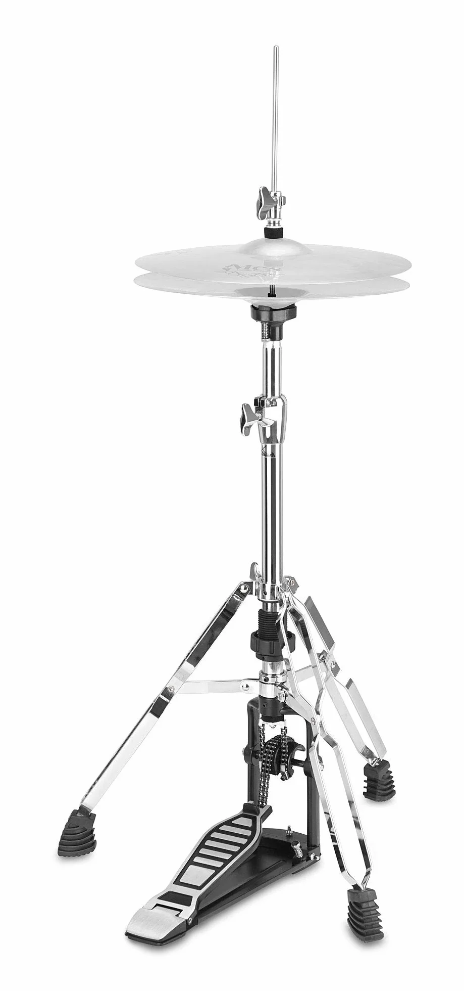 XDrum Hi-Hat Ständer Pro (stabile Bodenplatte, massive Fußplatte mit Doppelkettenzug, Federspannung stufenlos einstellbar)