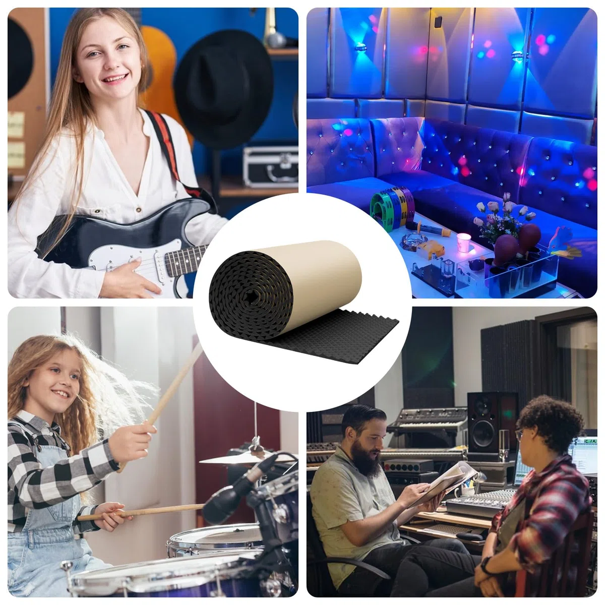 Selbstklebende Akustikbarriere Für Autostudios 100x50x1cm Akustikschaum Pads Selbstklebende Rückseite Schallschutzplatten Wasserdicht Feuchtigkeitsfest Schallschutzplatten Für Wände Schalldämmplatten