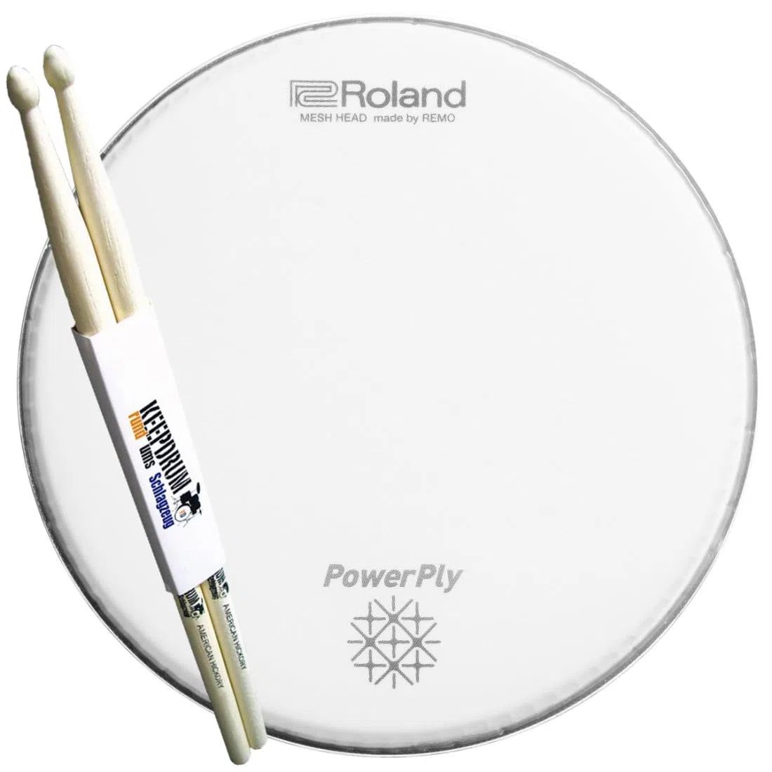 Roland MH2-10 PowerPly Mesh Head 10" + keepdrum Drumsticks 1 Paar