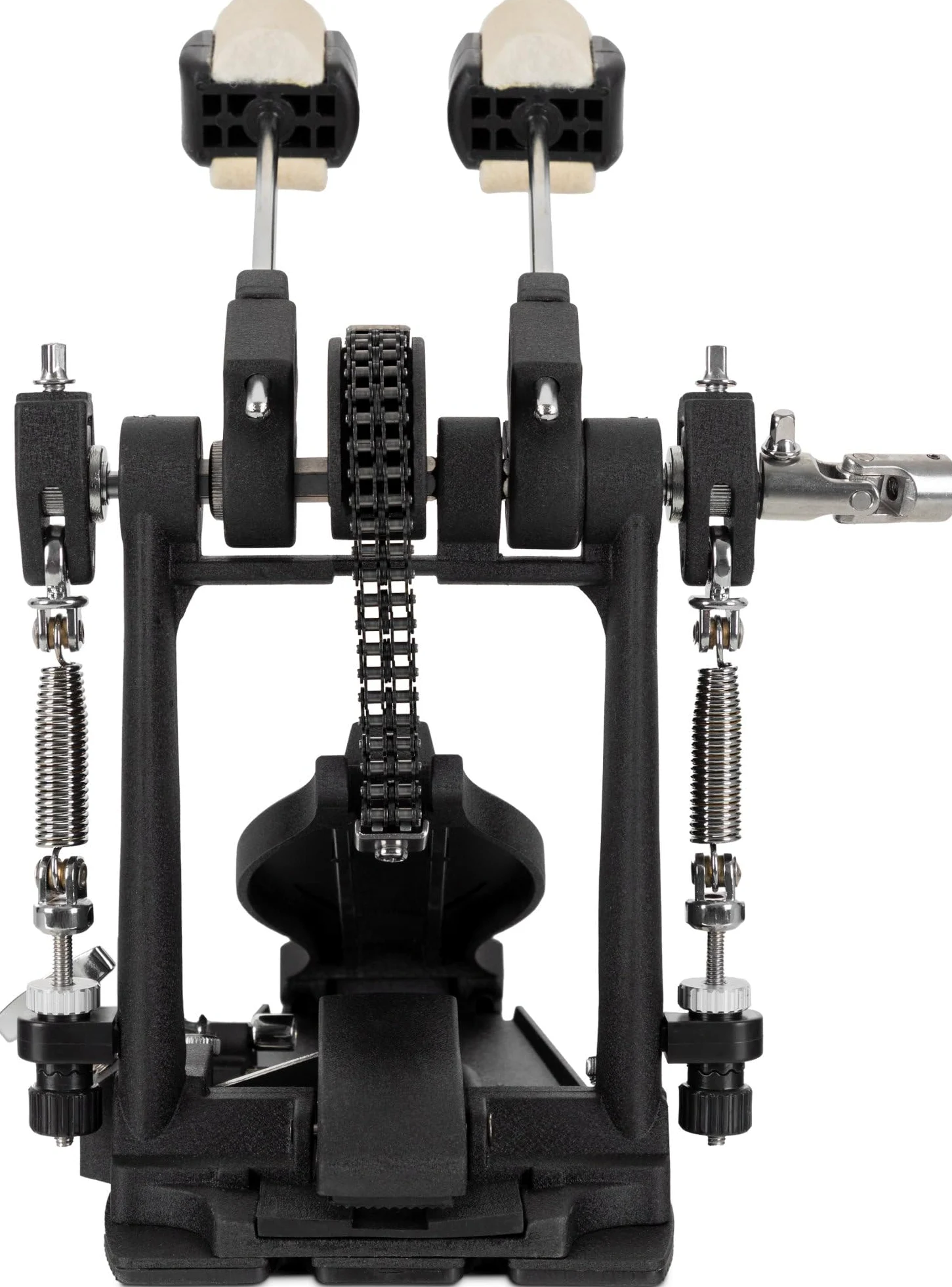 XDrum Fußmaschine Pro Doppel (2 Pedale, Doppelkettenzug, 4 Side Beater, zusätzliche Beateraufnahme links, ideal auch für Drumsets mit 2 Bass Drums)