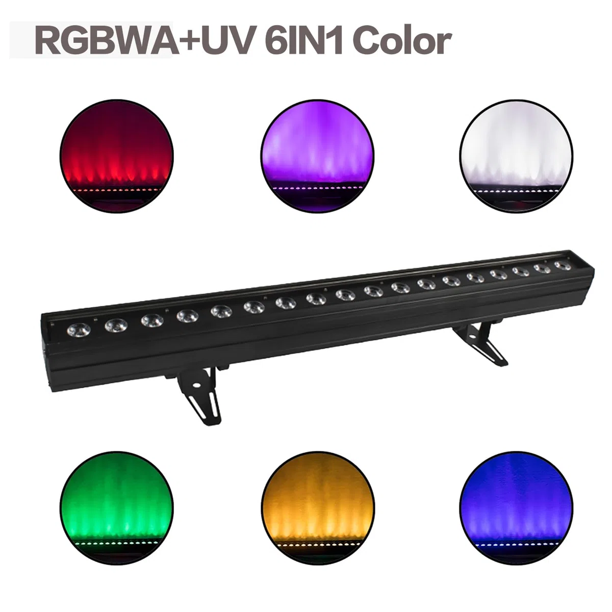 SHEHDS Wallwasher Bühnenlicht Bar 18x18W RGBWA+UV Bühnenwaschlichtleiste/Streifen 6IN1 LED Stroboskop-Effekt DMX512 Steuerung DJ-Lichter für Nachtclub, Disco, Live Show