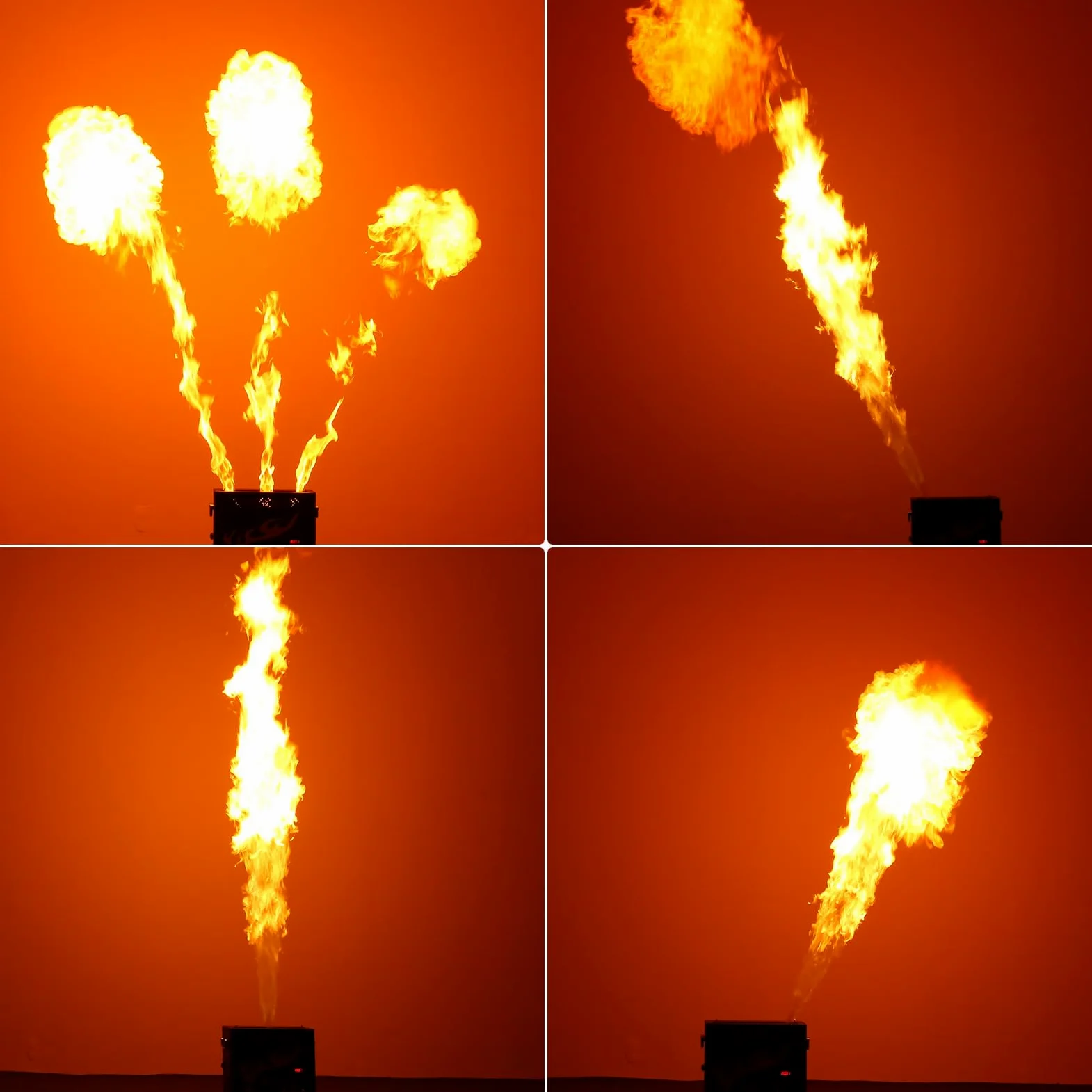 Flammenwerfer, 300W Triple Head Flammenprojektor mit Impulszünder, DMX Controller, Dj Jet Flame Machine für Konzerte, Partys, Halloween, Weihnachten, Sportevents 2PC