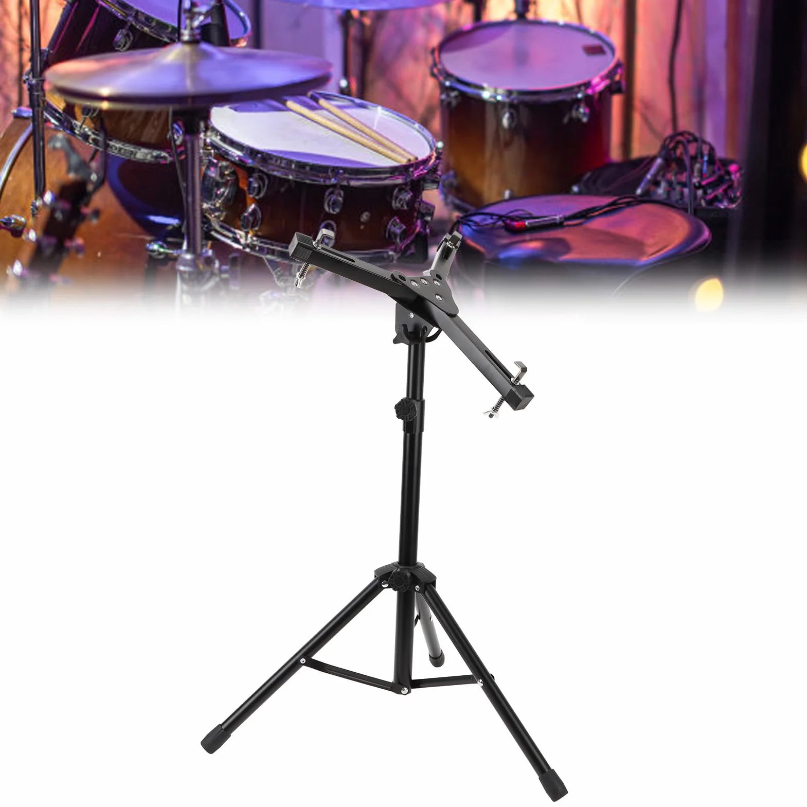 Snare Drum Ständer, Stativ Snare Ständer, Passend für 11 Bis 12 Zoll Große Snare Drums, Zusammenklappbares, Verstellbares Snare Stativ aus Aluminiumlegierung,