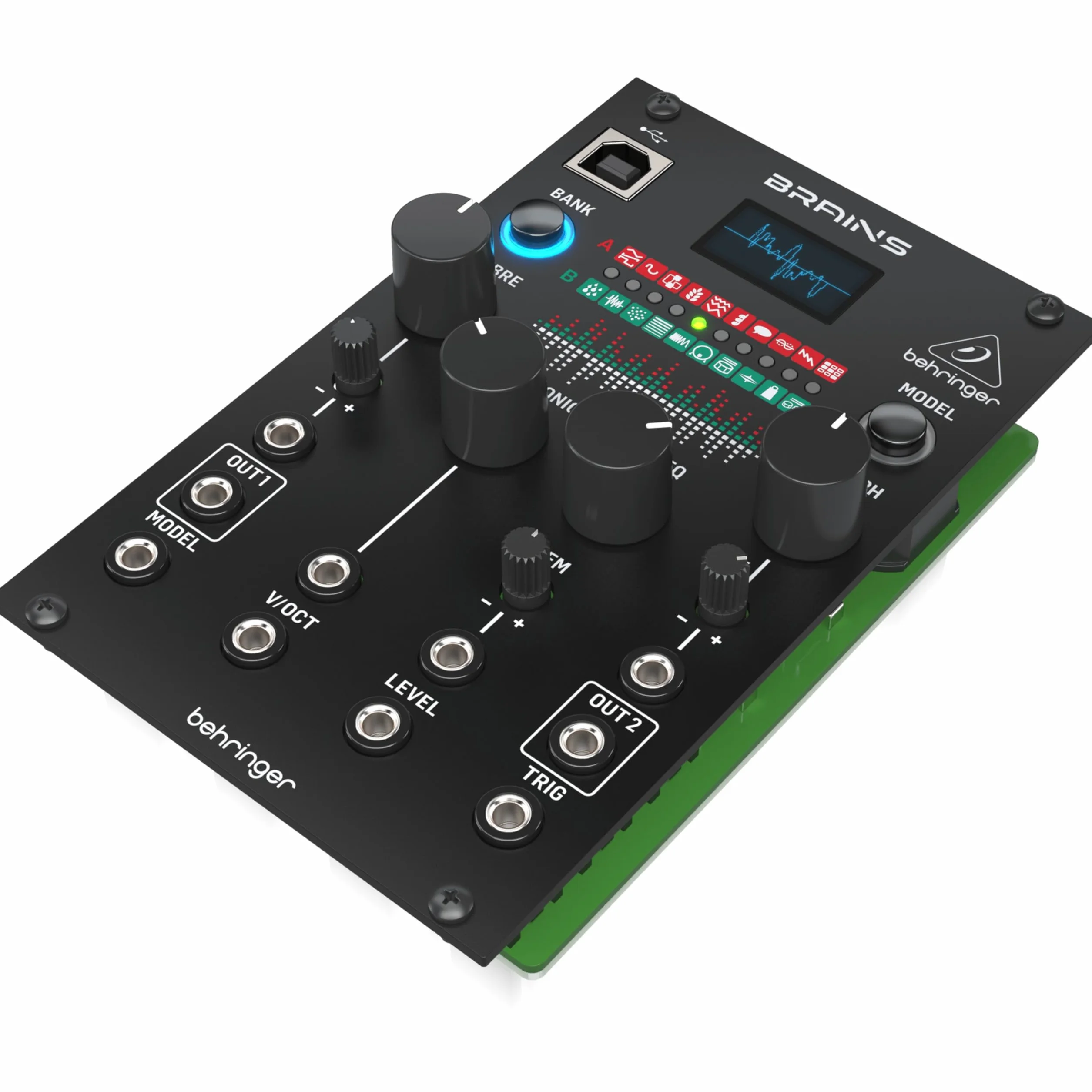 Behringer BRAINS Hochauflösendes Multi-Engine-Oszillatormodul für Eurorack mit 20 Synthesemodellen, 96 kHz Klangqualität und OLED-Oszilloskop