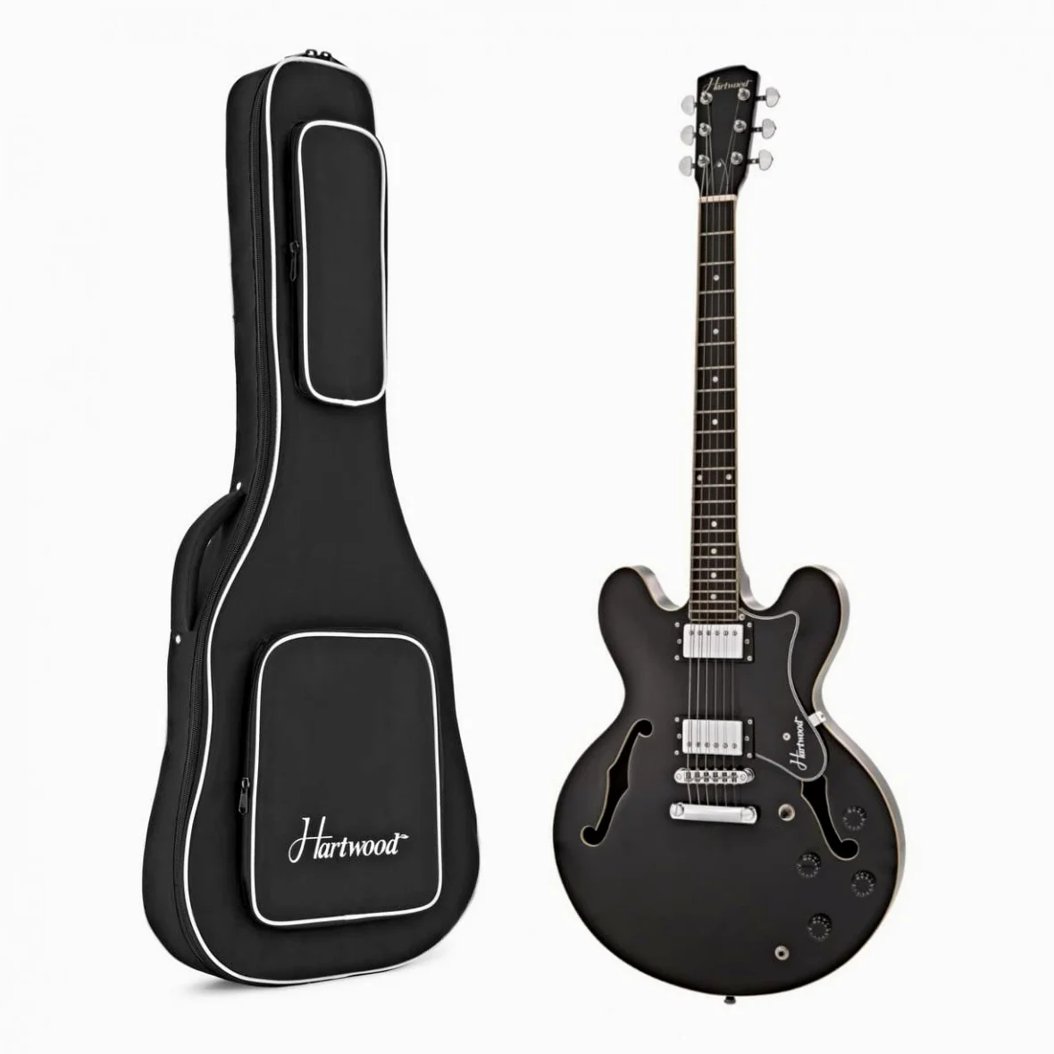 Hartwood Revival Semi-Akustik E-Gitarre mit Gigbag