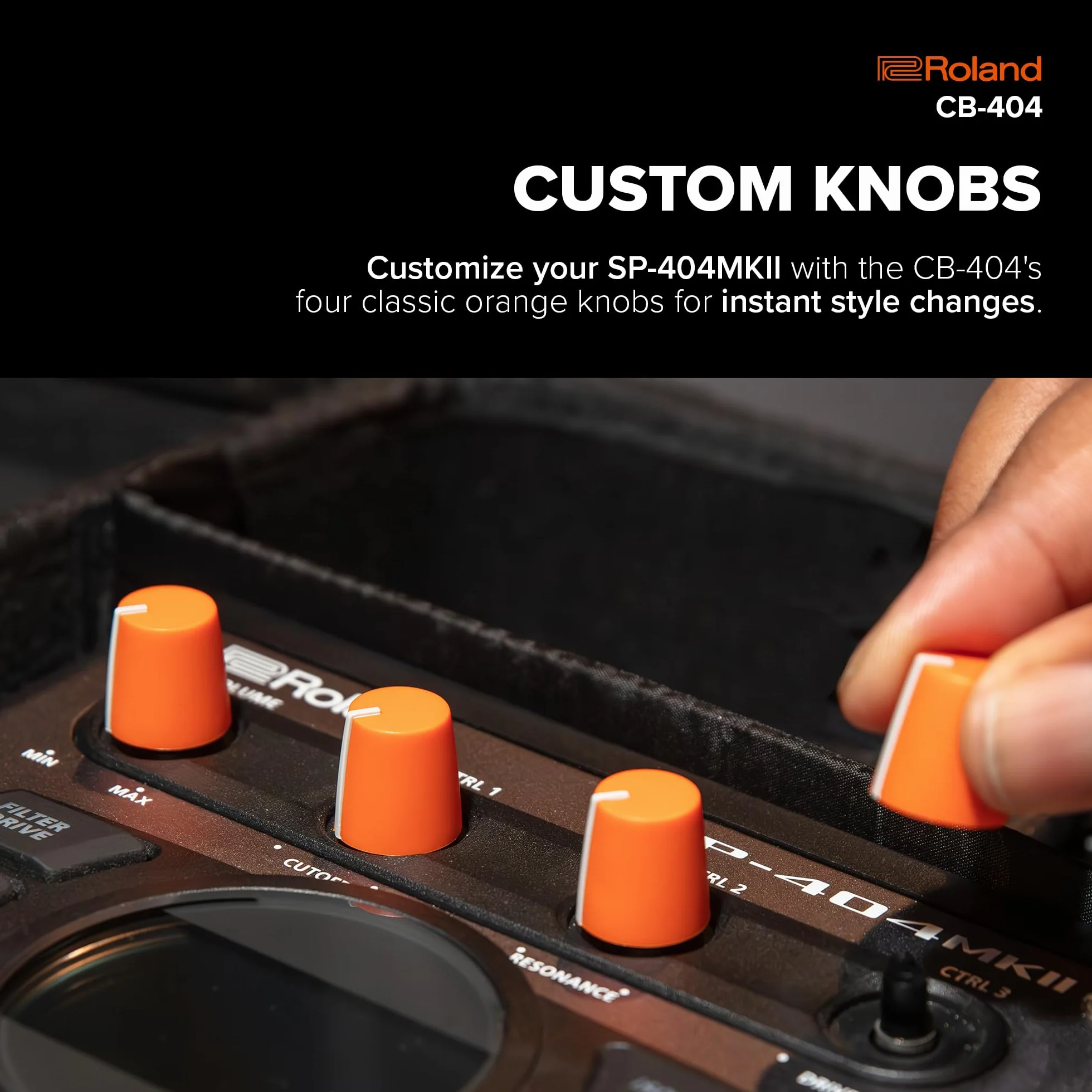 Roland CB-404 Tragetasche | Offizielle Custom-Tragetasche für die Sampler SP-404MKII, SP-404A, SP-404SX & SP-404 | Orangefarbene Regler für die individuelle Gestaltung | Leicht & robust