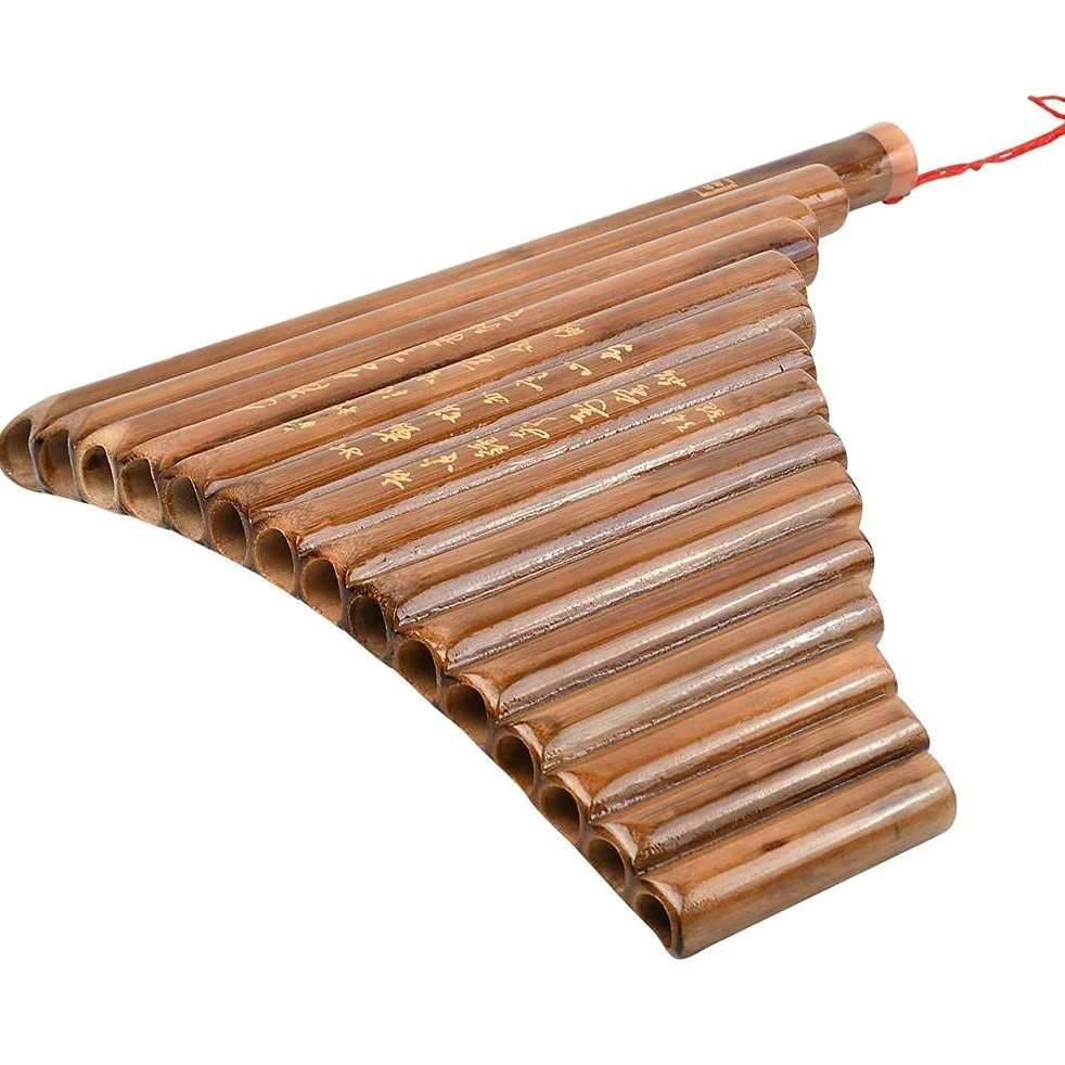 Panflöte 15 Rohre G Key Bambus Panflöte Musikinstrument Anfänger und Kinder, Blas Instrument Handarbeit Musik Rhythmus Percussion Spielzeug