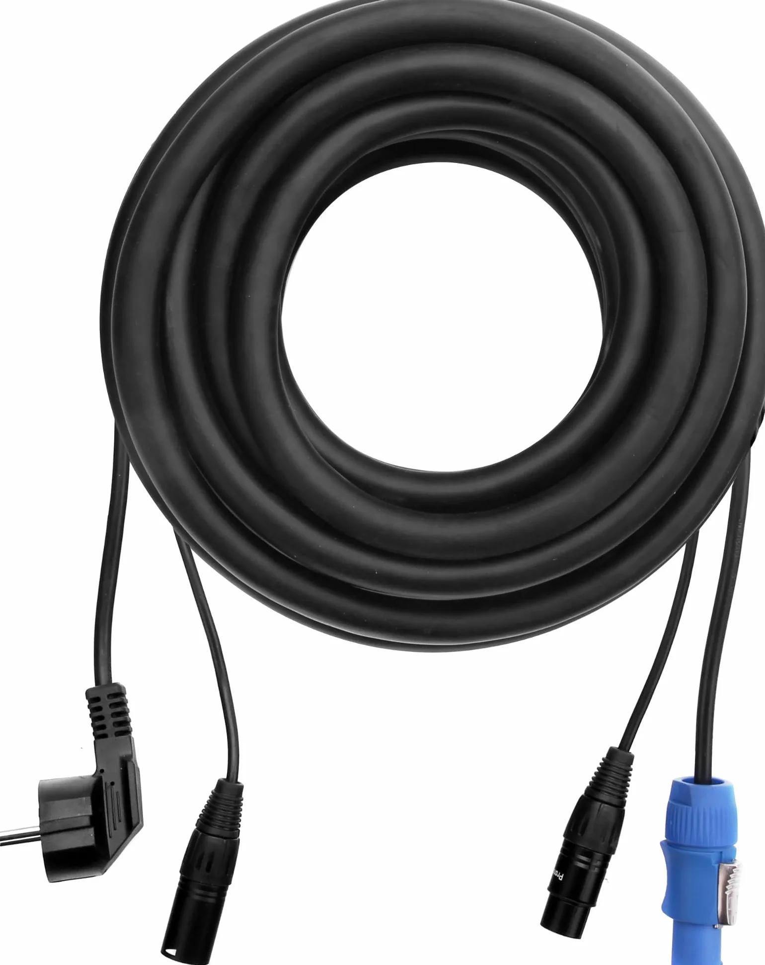 Pronomic Stage EUPPD-10 Hybridkabel Schuko/Powercon kompatibel + DMX 3-polig, 10m (ideal zur Verkabelung von Lichteffekten & Bühnenbeleuchtung)