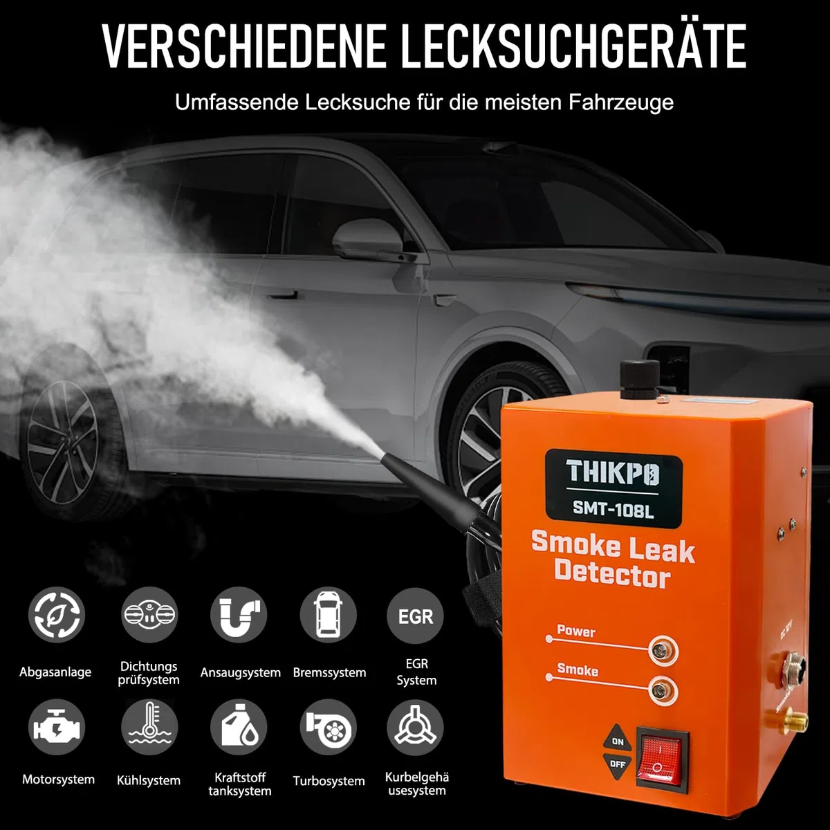 EVAP Nebelmaschine Kfz 12V, Rauchmaschine Lecksuchgerät, Auto Kraftstoffleck Detektoren für Motorräder Schneemobile ATV Leichte Lastwagen Boote