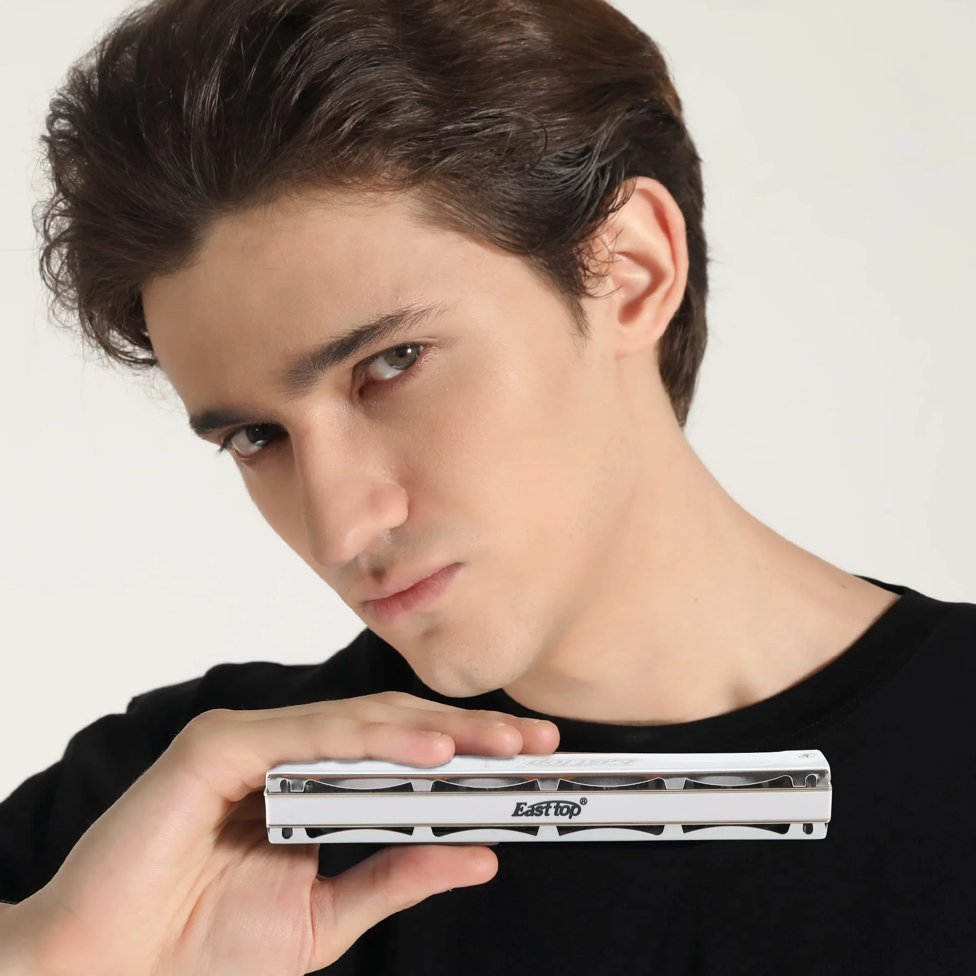 East Top Mundharmonika, Tremolo Mundharmonika Tonart C 24 Löcher T2406S Mundharmonika für Erwachsene, Profis, Anfänger und Studenten, als Geschenk (C)