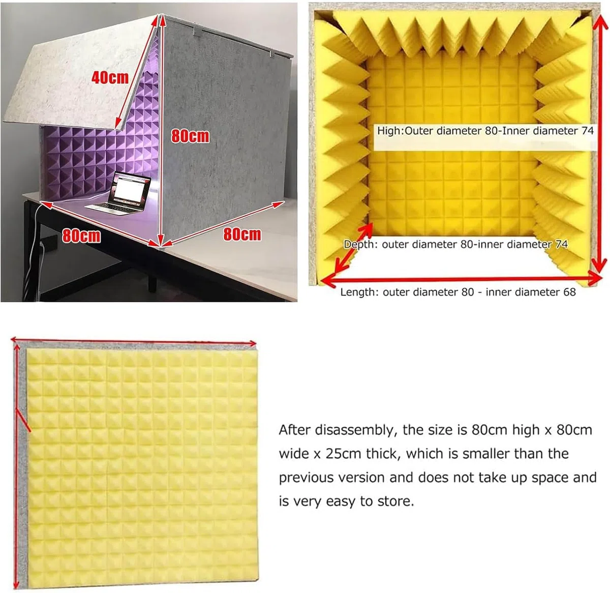 Tragbare Schalldichte Kabine, Aufnahmekabine, Aufnahmekabine Mit Mikrofonschutz, Hochdichter, Absorbierender Schaumstoff