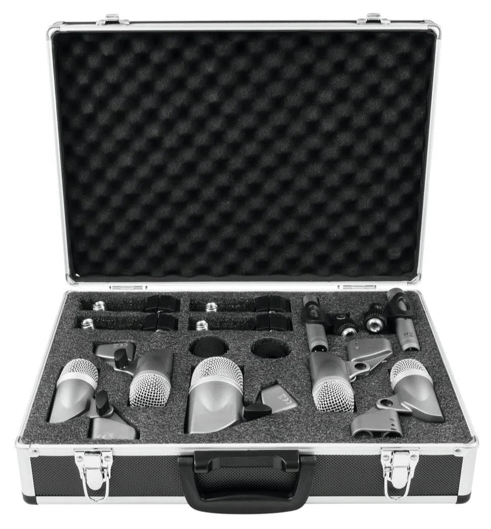 OMNITRONIC MIC 77-7LMH Schlagzeug-Mikrofonset | 7-teiliges Mikrofon-Komplettset für Drumsets