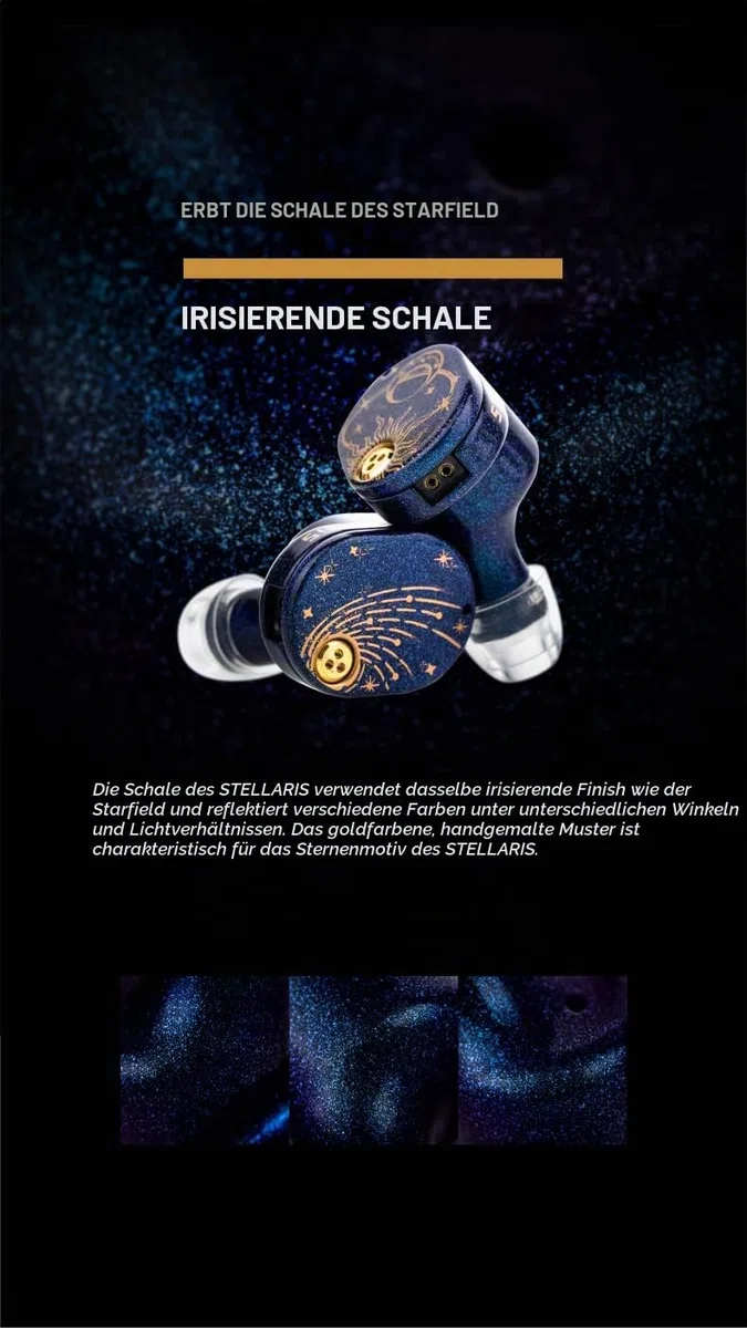 Fanmusic Moondrop STELLARIS IEMs Hochpräzise Miniatur-Gitter-Magnet-Array 7+7 N52H Magnete 1UM Sub-Nanometer-Membran 14,5 mm Planar-Treiber Kopfhörer