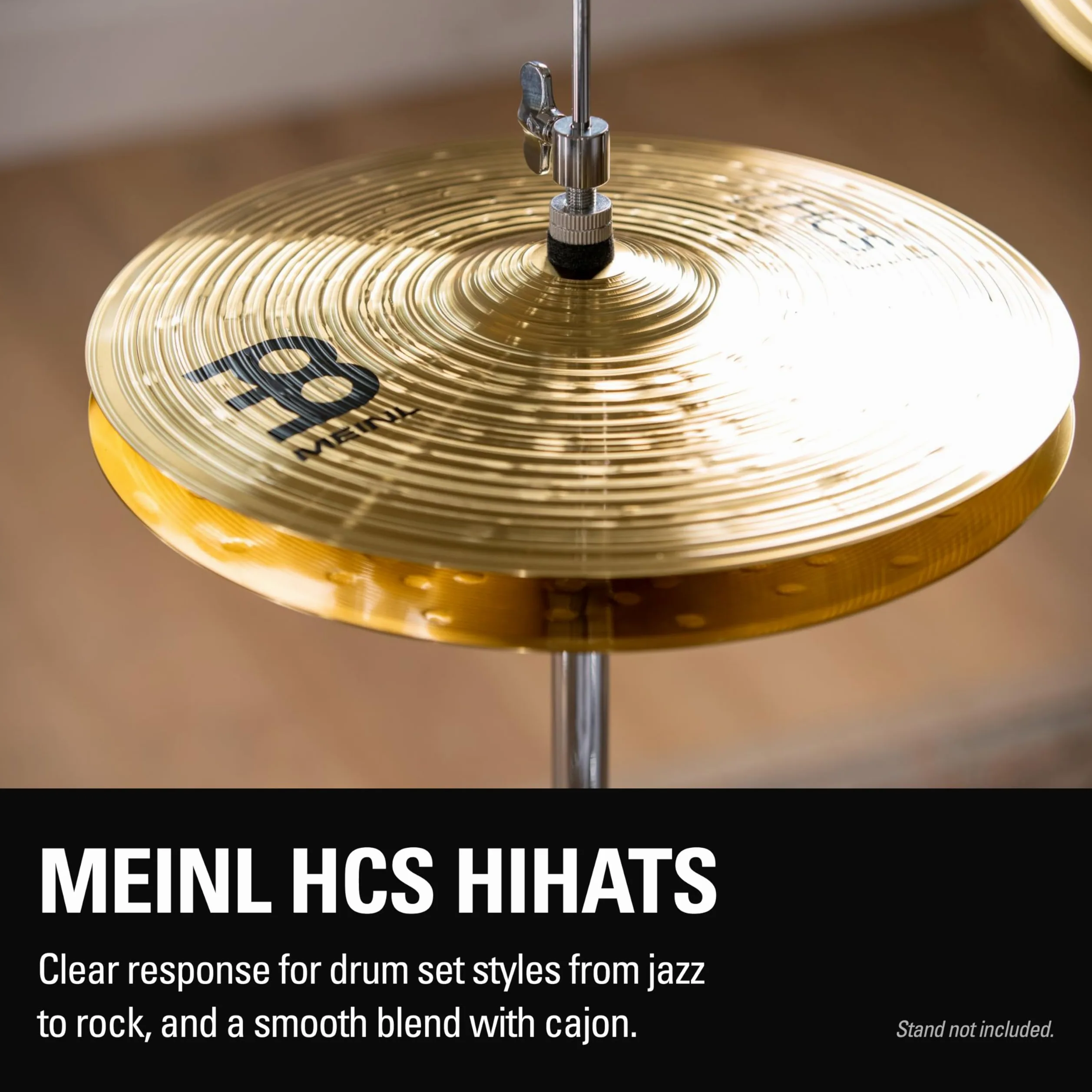 Meinl Cymbals HCS Hihat — 14 Zoll (Video) Schlagzeug Becken – Paar – (35,56cm) Messing, Traditionelles Finish (HCS14H)