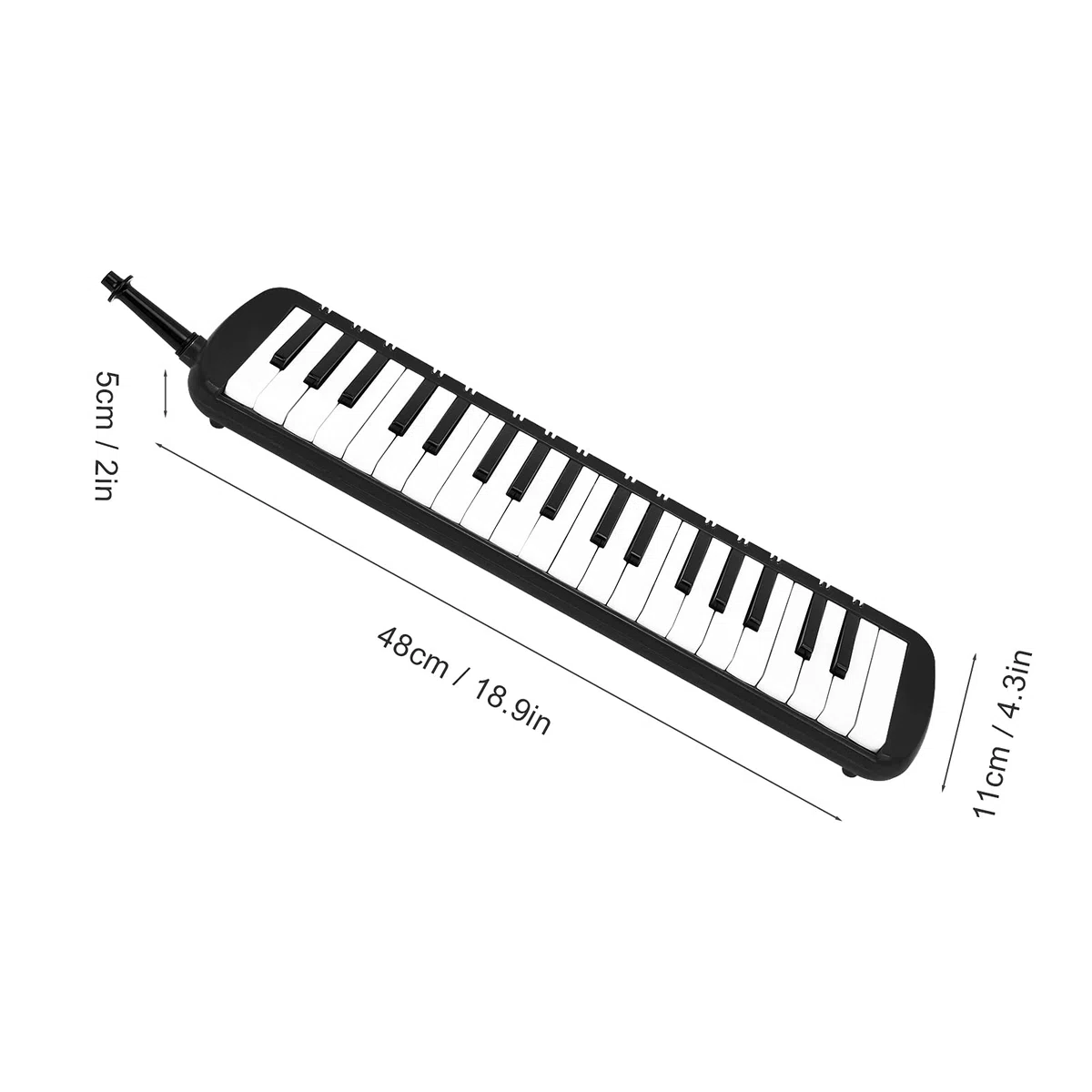 Melodica, Melodica 37-Tasten-Tastatur-Blasmusikinstrument für Professionelles Anfängertraining (Schwarz)