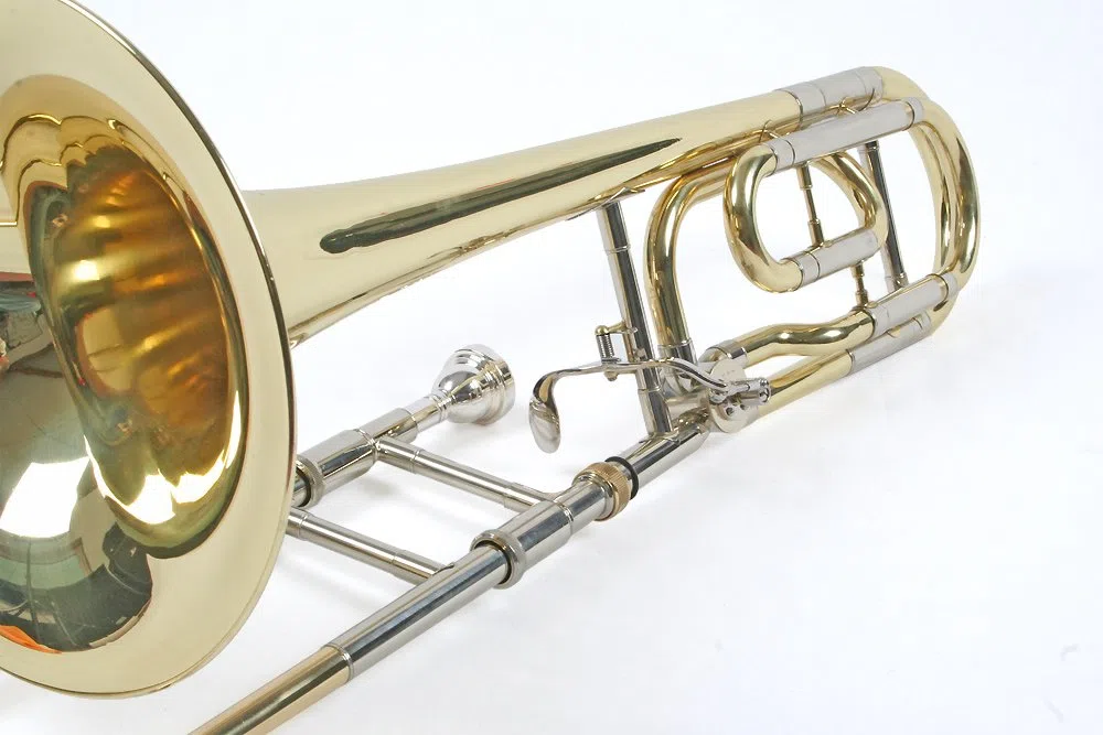 Bb Bass Posaune Quartventil, verchromter Innenzug, Koffer, Mundstück