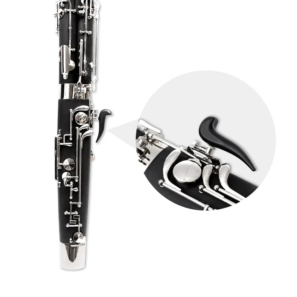 Fagott C-Schlüssel 26 Tasten, versilbertes Ahornholz/synthetisches Holz, Blasinstrument mit Etui, Zubehör-Set für Studenten, Anfänger, Fortgeschrittene (synthetisches Holz)